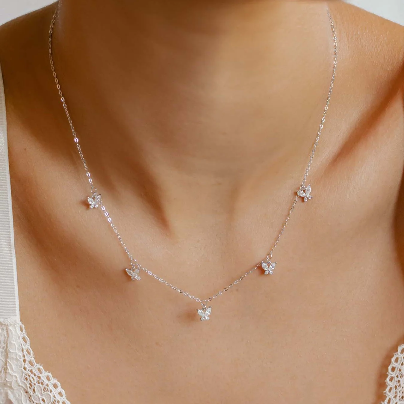 Butterfly Pendant Necklace Sterling Silver - Image 4