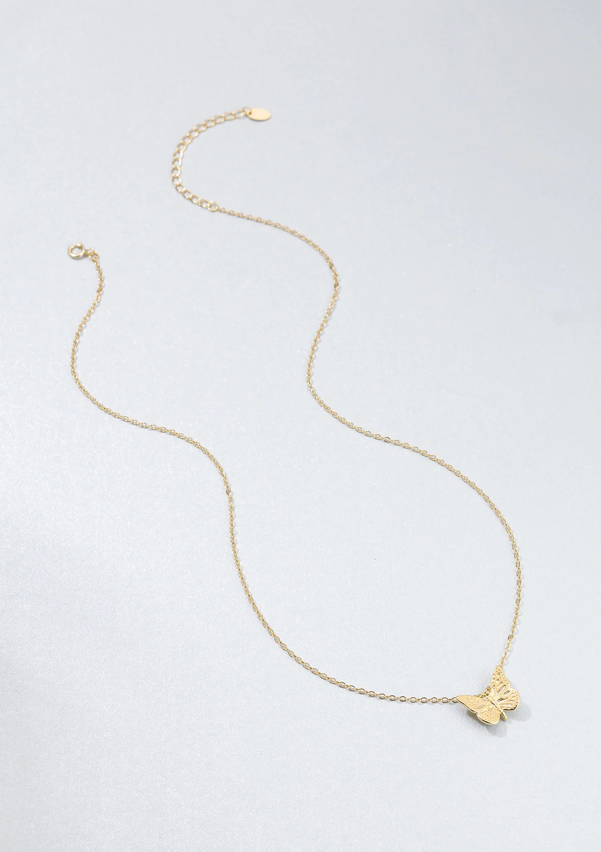 Butterfly Pendant Necklace Sterling Silver Gold - Image 5