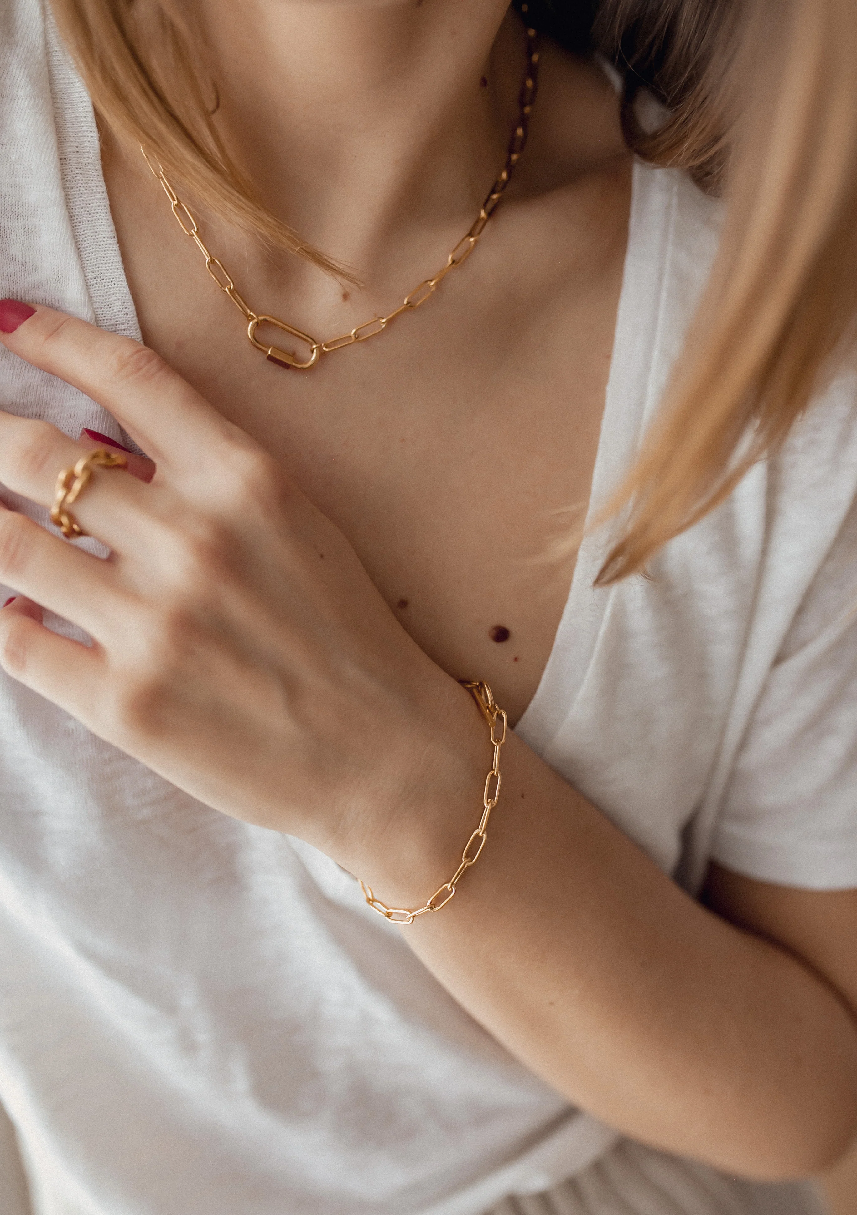 Cable Chain Ring Gold - Image 7