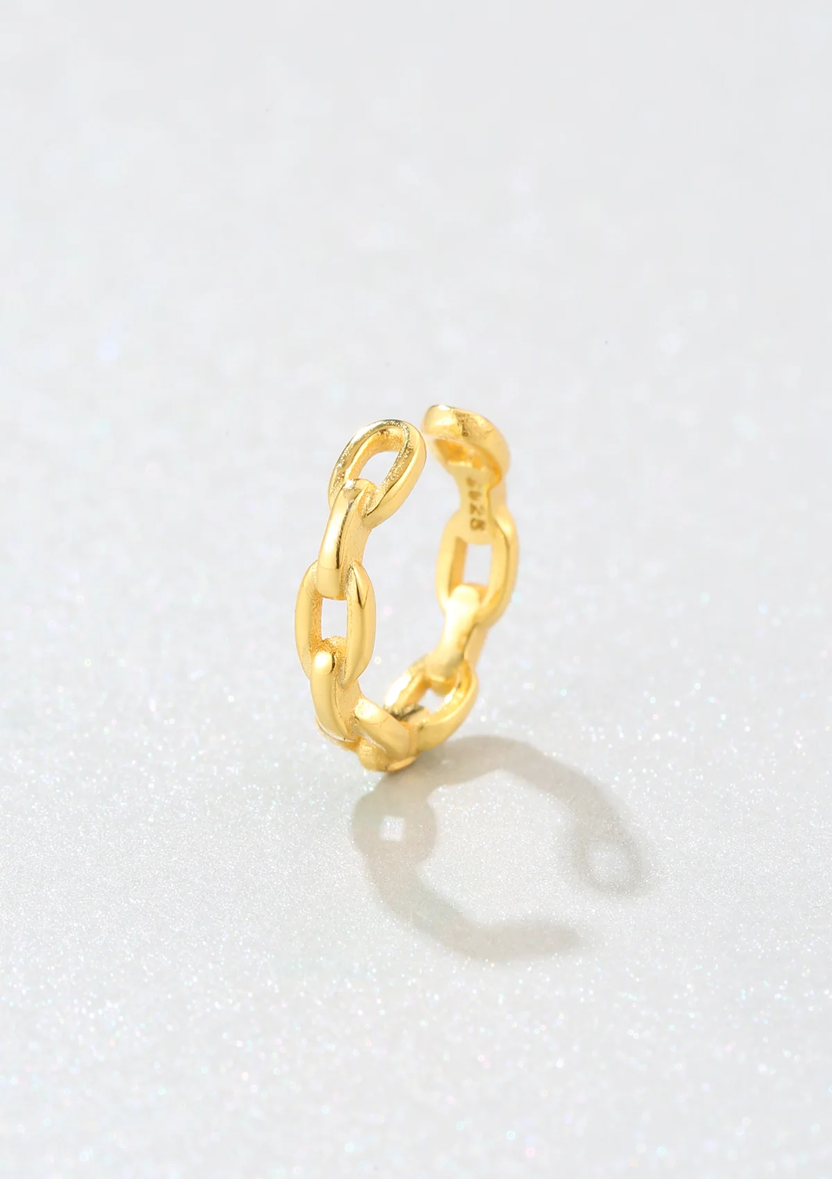 Chunky Chain Ear Cuff Sterling Silver Gold - Image 3