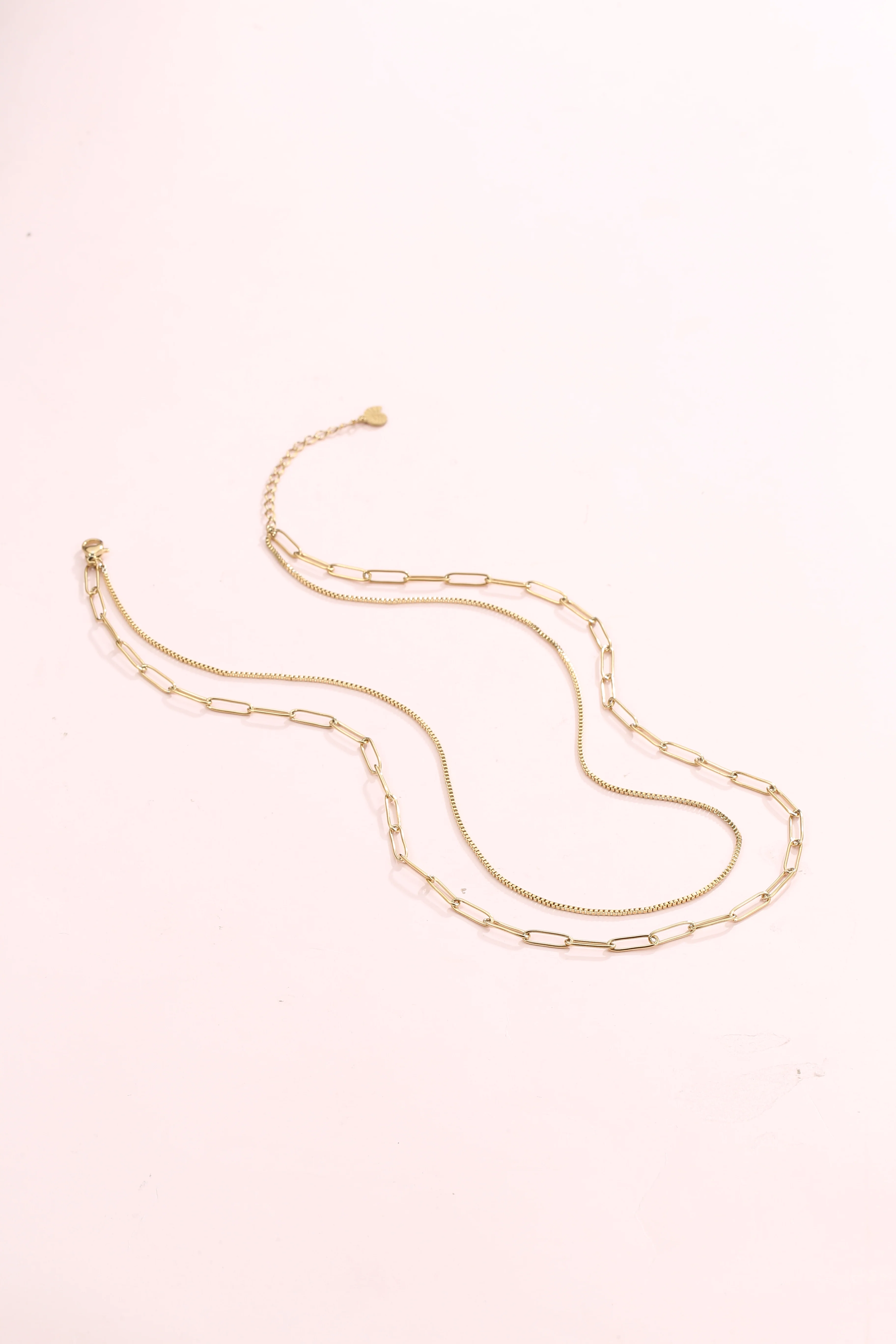 Chunky Chain Layered Necklace Gold - Image 4