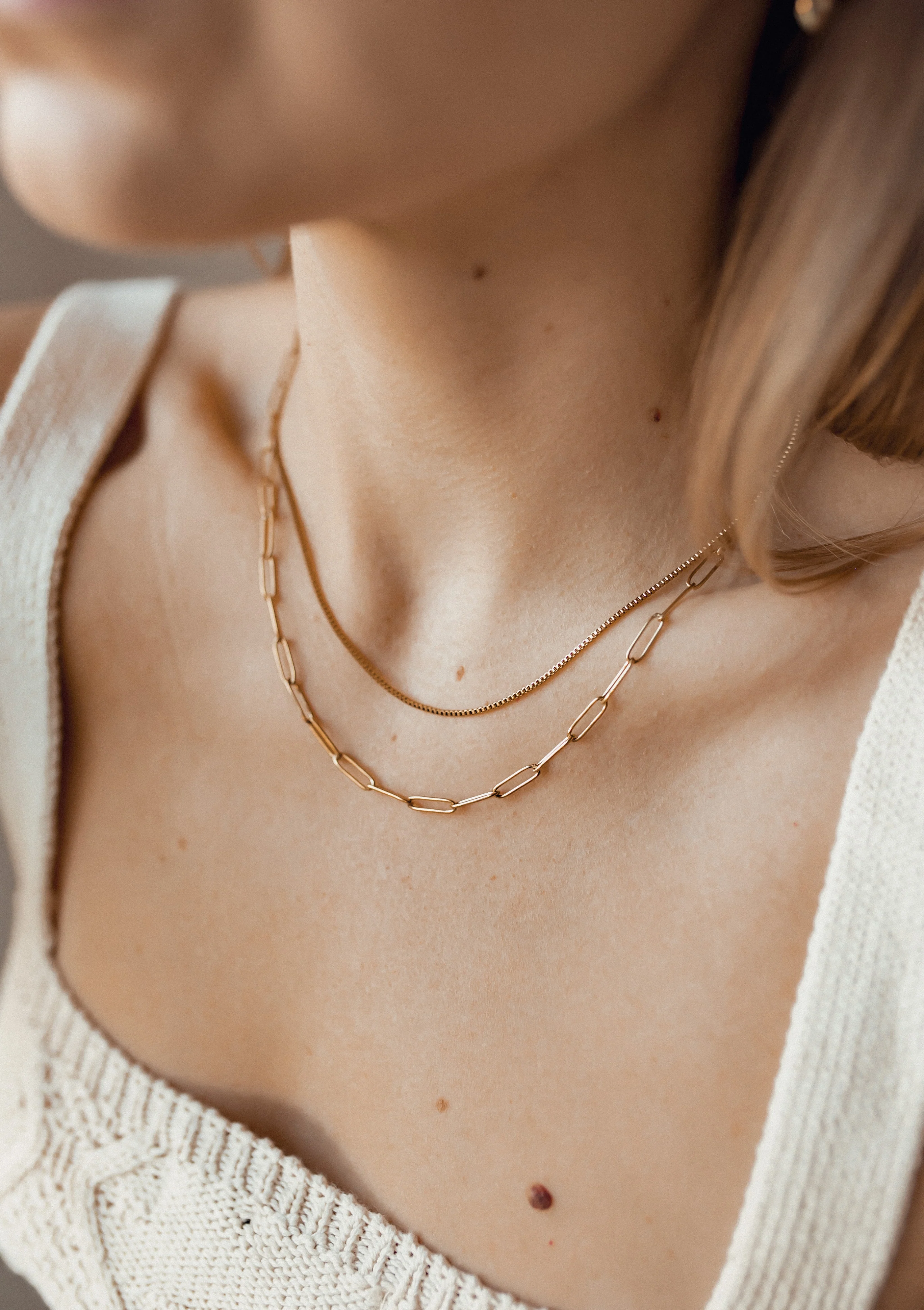 Chunky Chain Layered Necklace Gold - Image 7