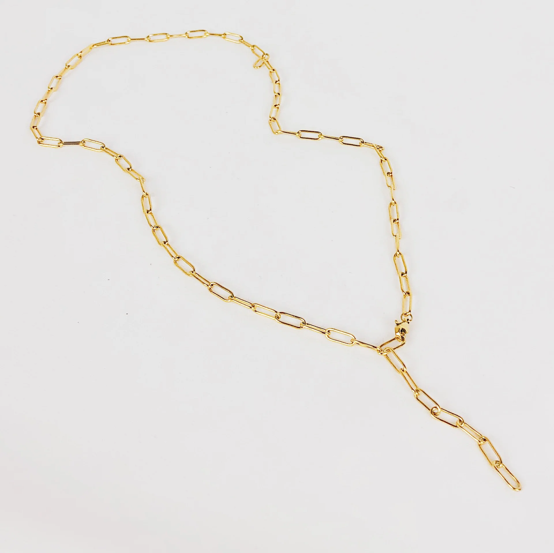 Chunky Chain Y Necklace Gold - Image 5