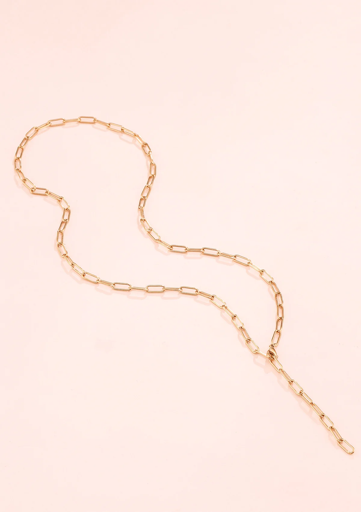 Chunky Chain Y Necklace Rose Gold - Image 4