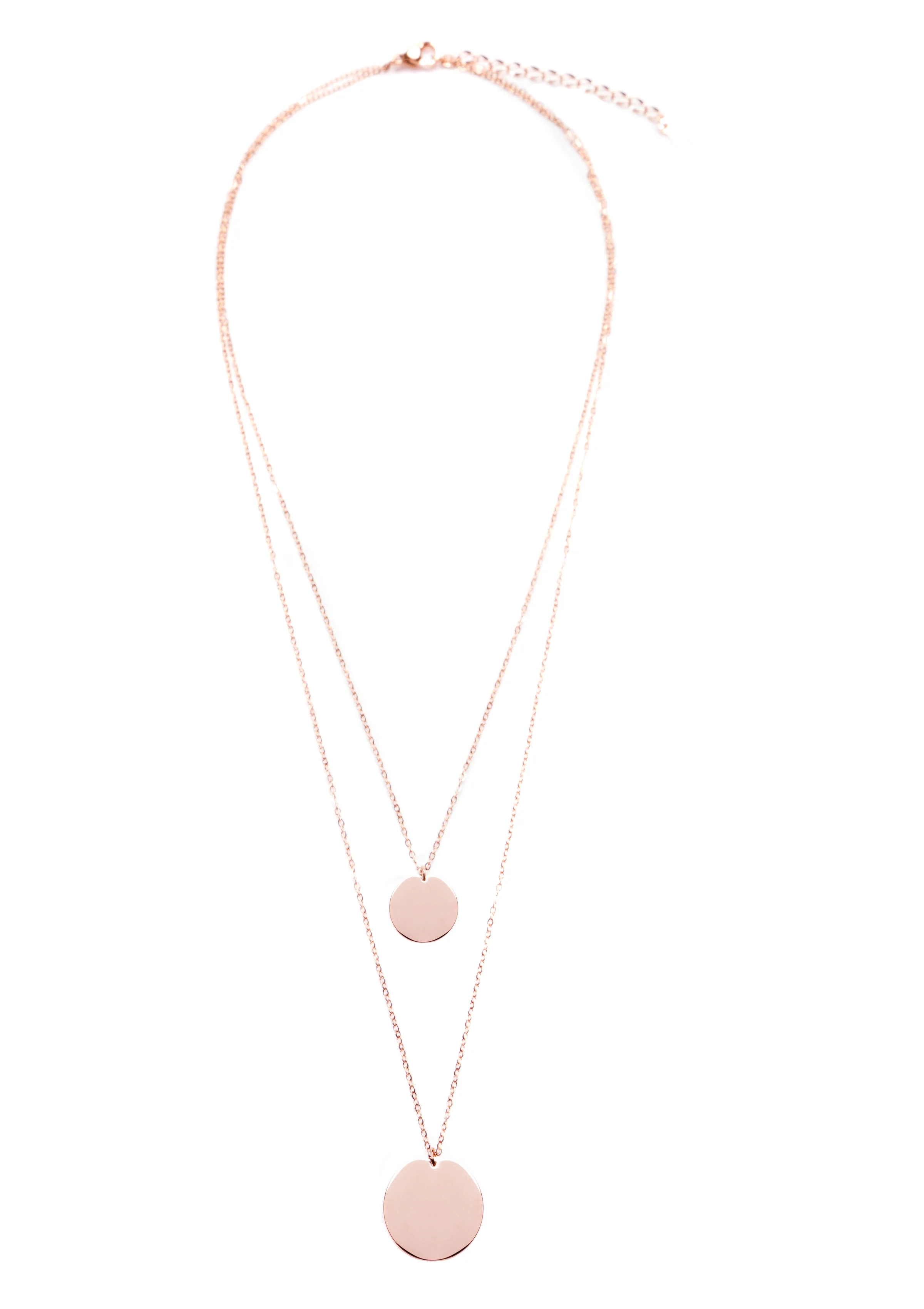 Circle Layered Necklace Rose Gold - Image 3