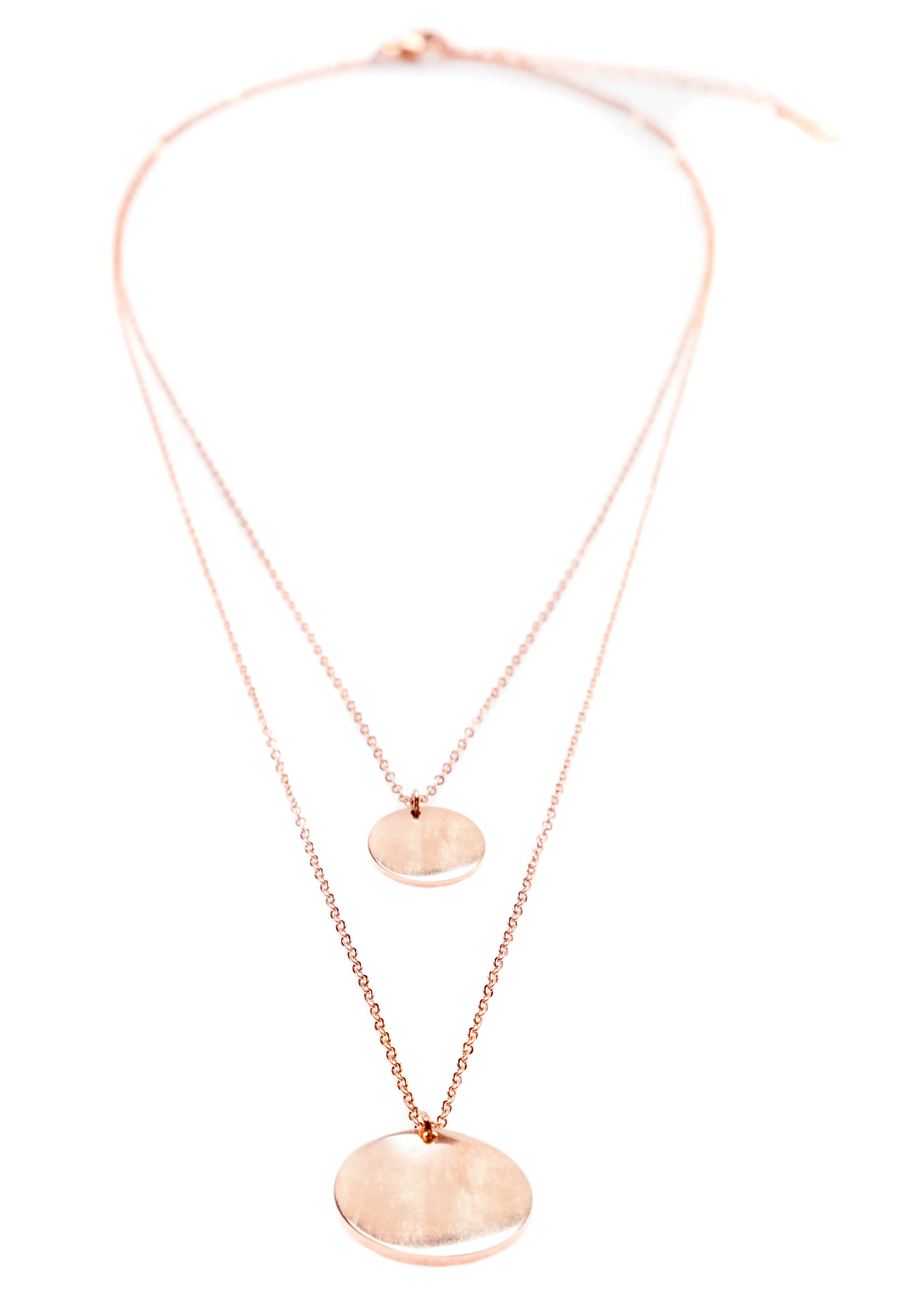 Circle Layered Necklace Rose Gold - Image 5