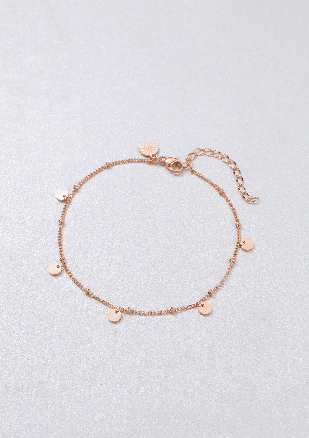 Circles Bobble Chain Anklet Rose Gold - Image 3