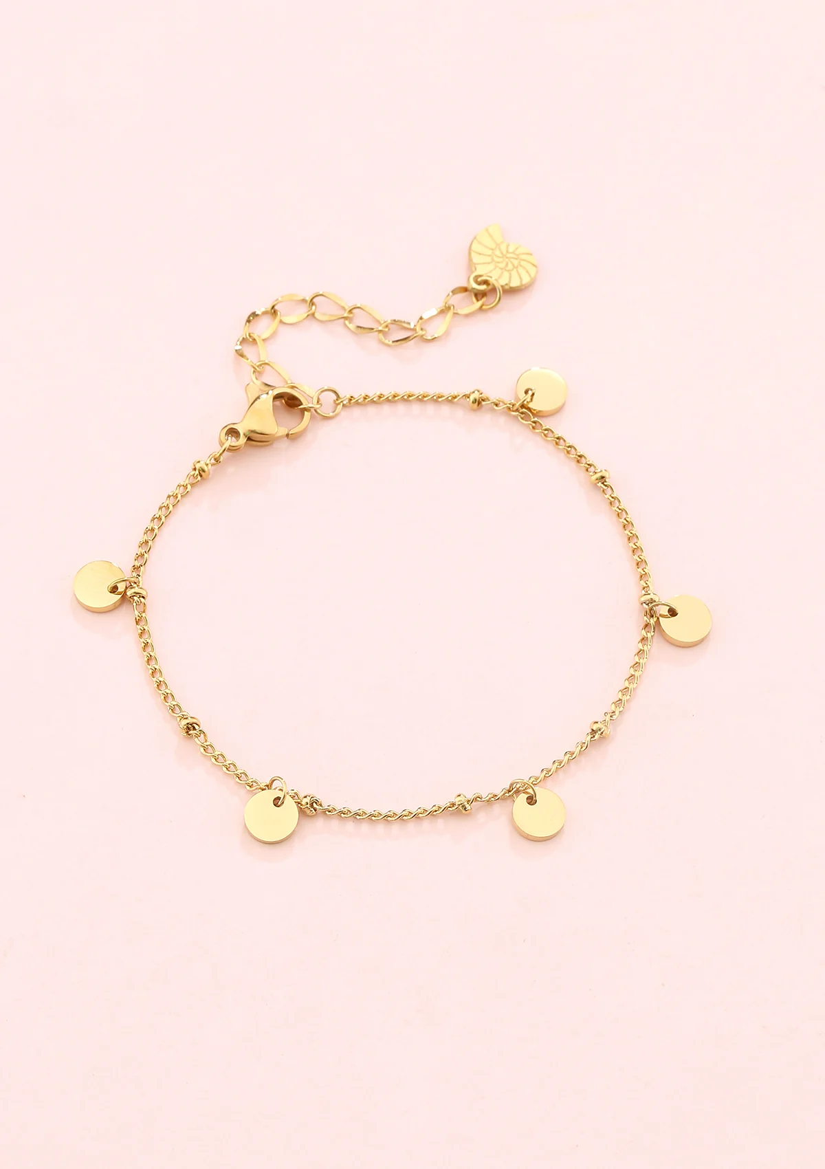 Circles Bobble Chain Bracelet Gold - Image 3