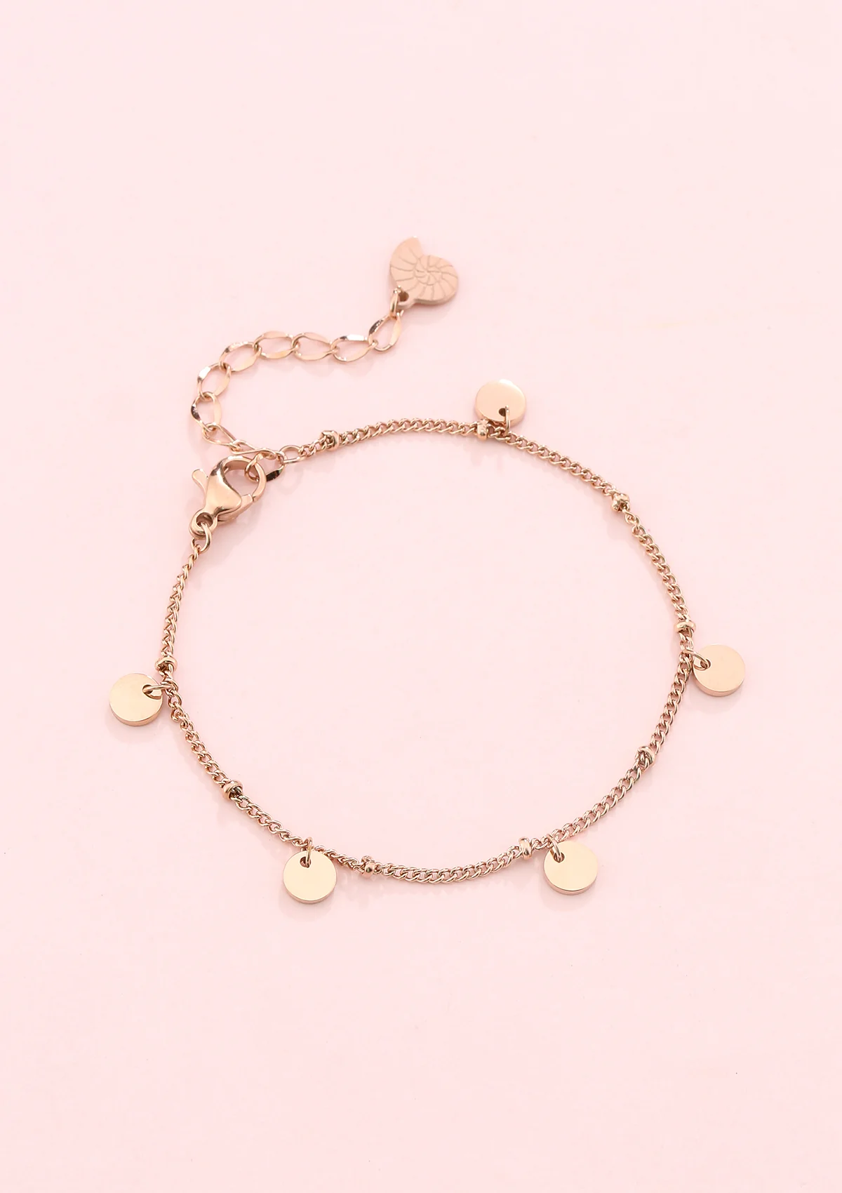 Circles Bobble Chain Bracelet Rose Gold - Image 3