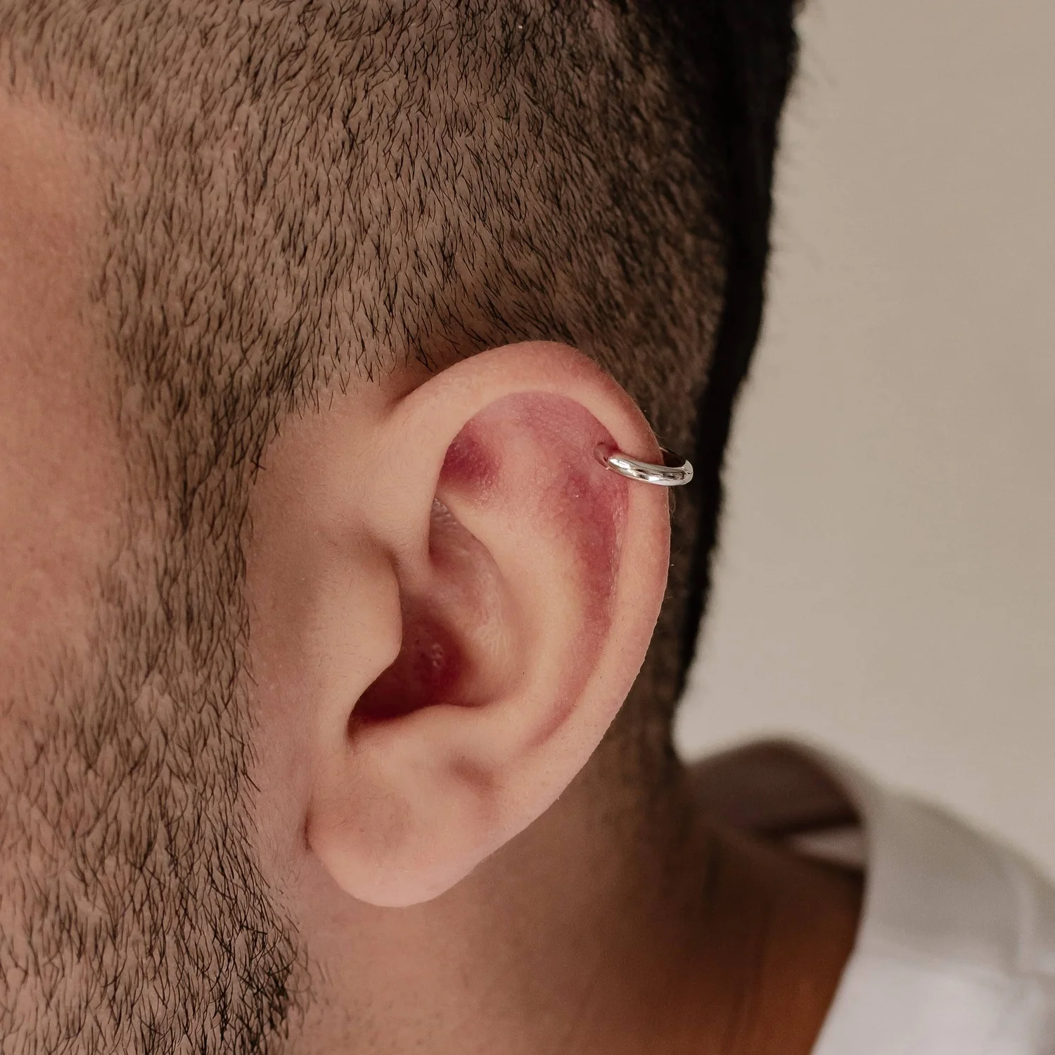 Classic Hoop Huggie Earrings Sterling Silver Gold - Image 20