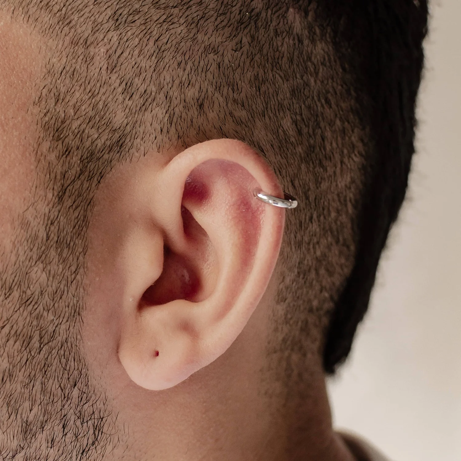 Classic Hoop Huggie Earrings Sterling Silver Gold - Image 21