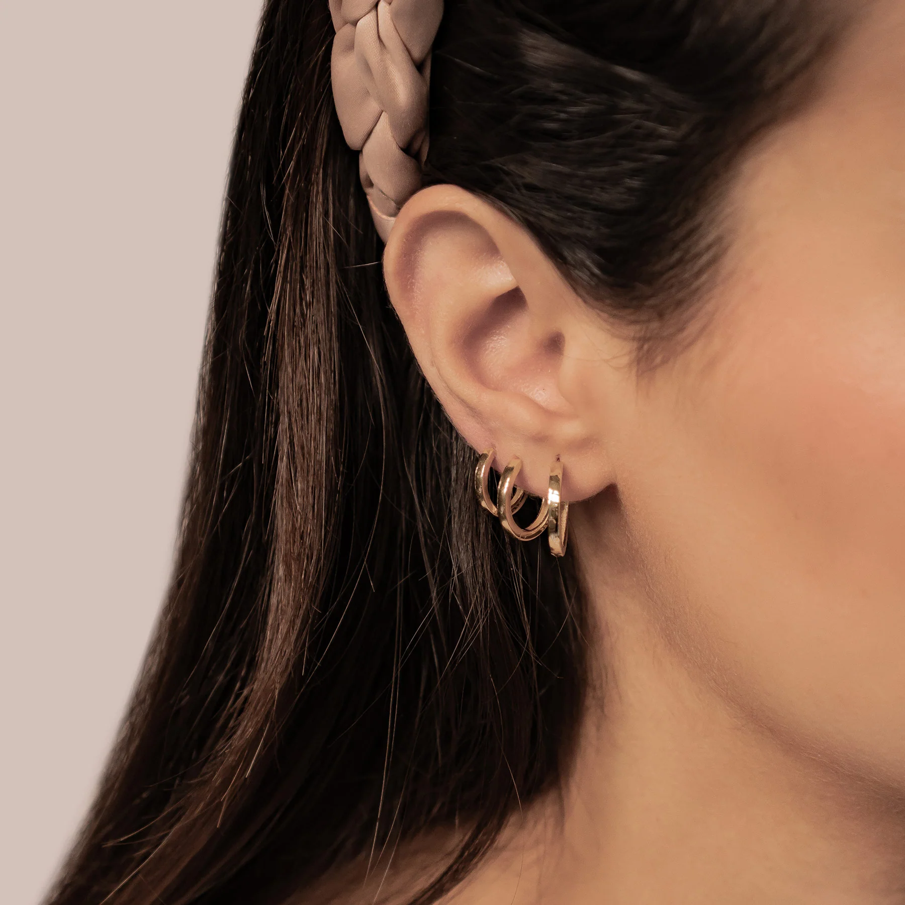 Classic Trio Band Hoop Earring Set Sterling Silver - Image 6