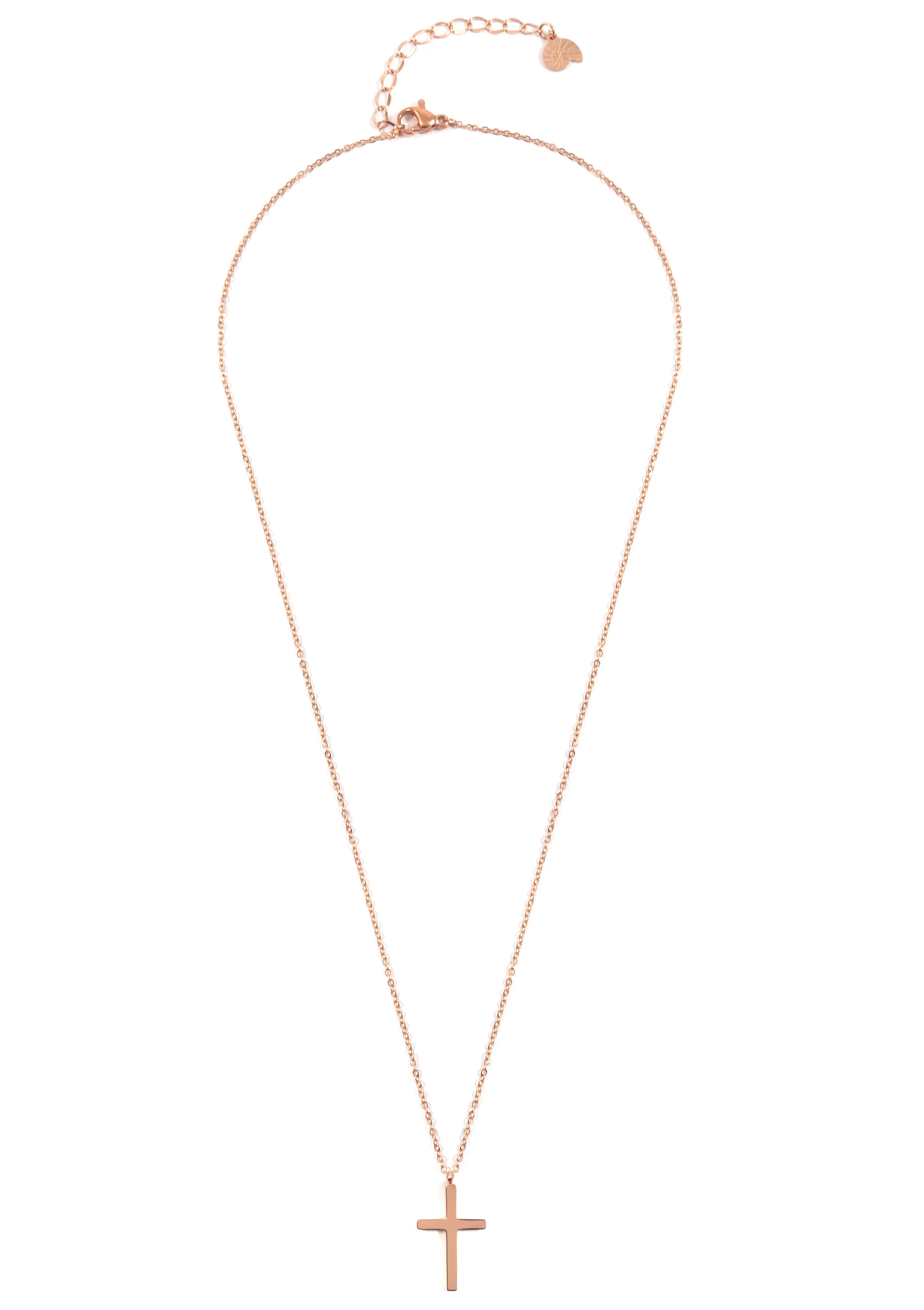Cross Pendant Necklace Rose Gold - Image 3