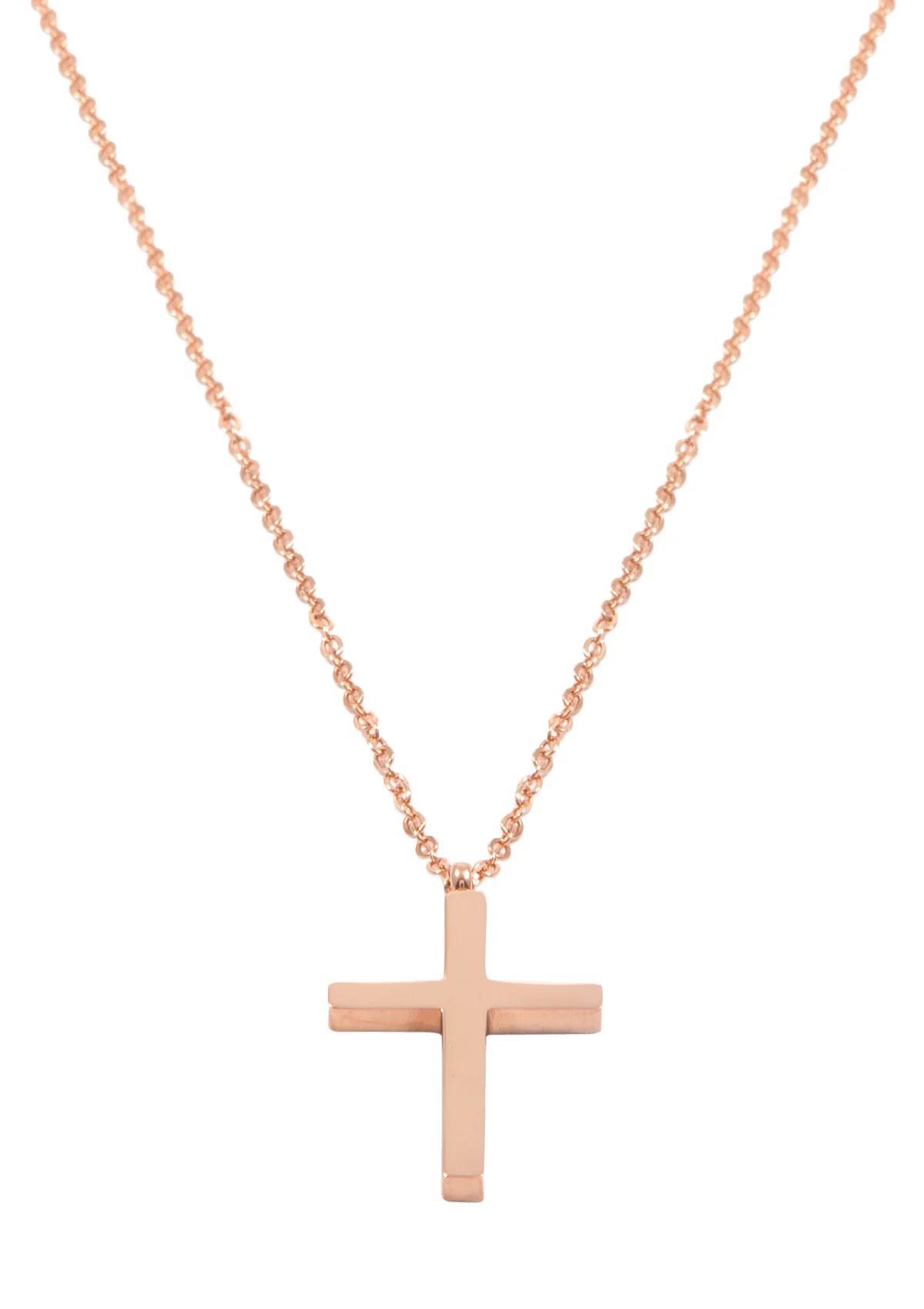 Cross Pendant Necklace Rose Gold - Image 5