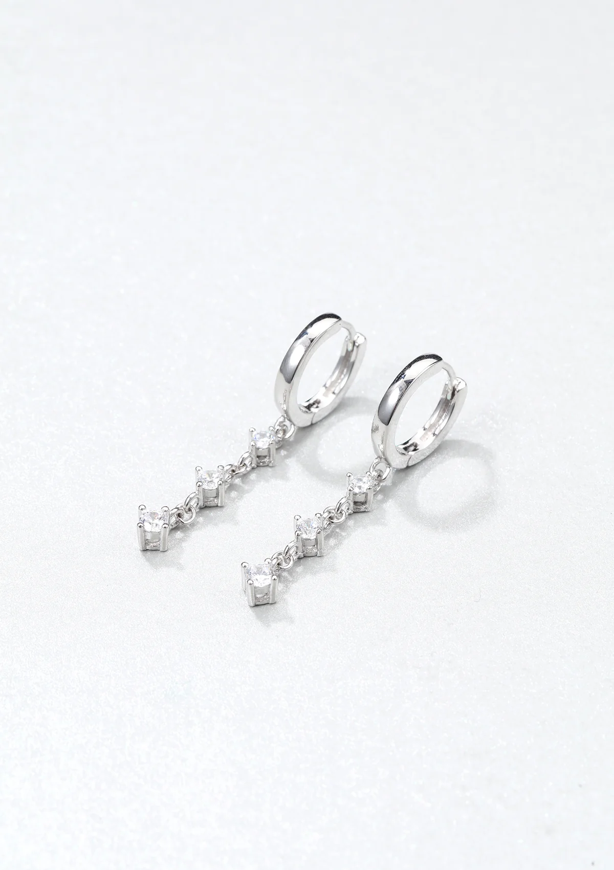 Dangle Huggie Earrings Sterling Silver - Image 3