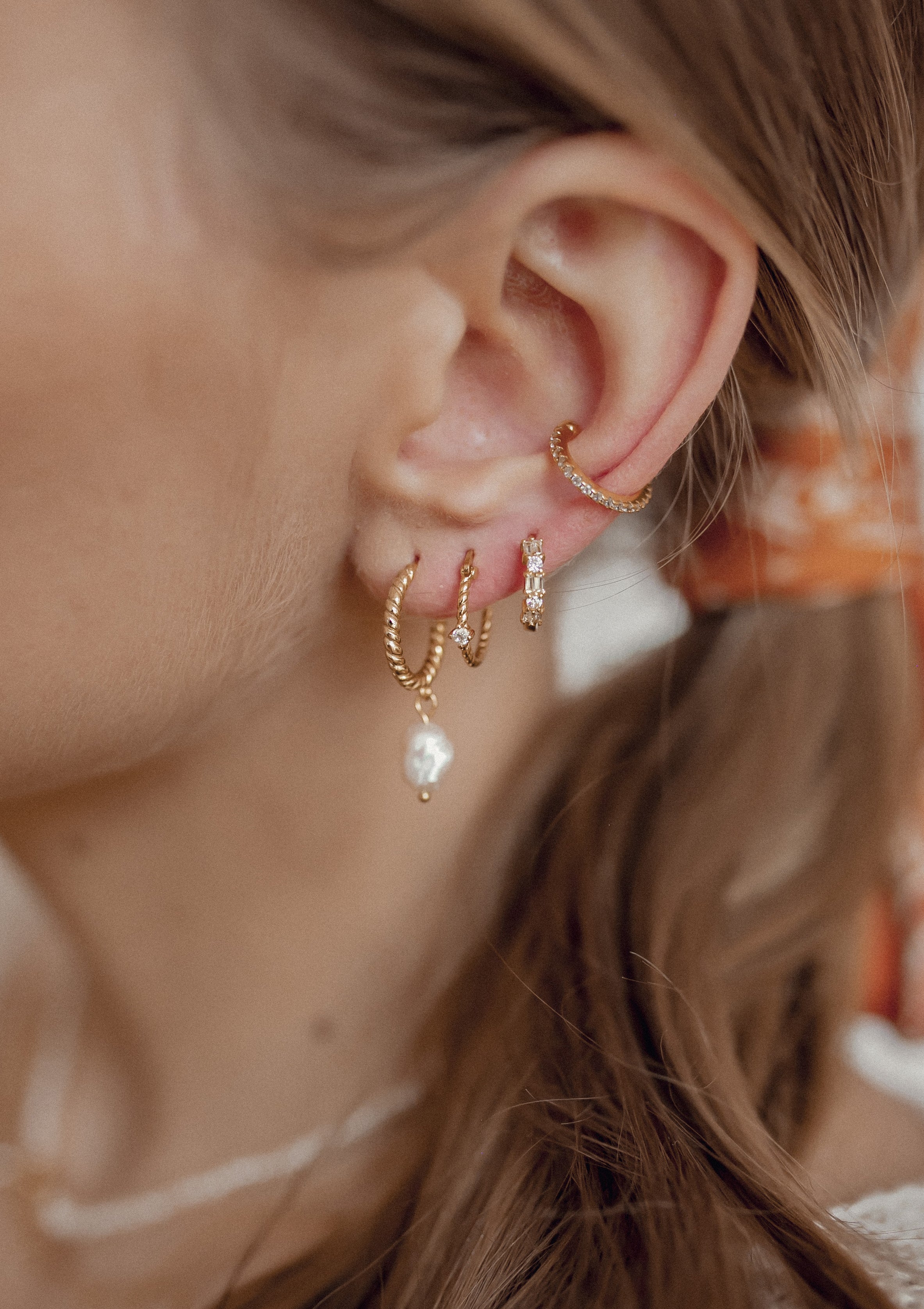 Diamond Ear Cuff Sterling Silver Gold - Image 19