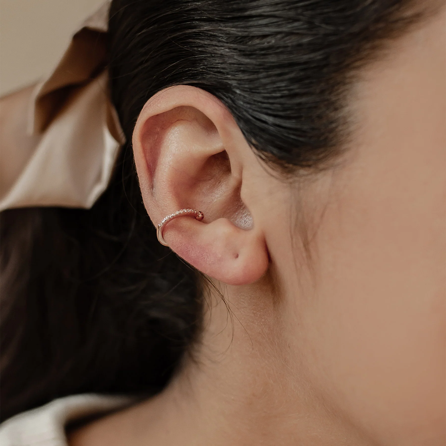 Diamond Ear Cuff Sterling Silver Gold - Image 30