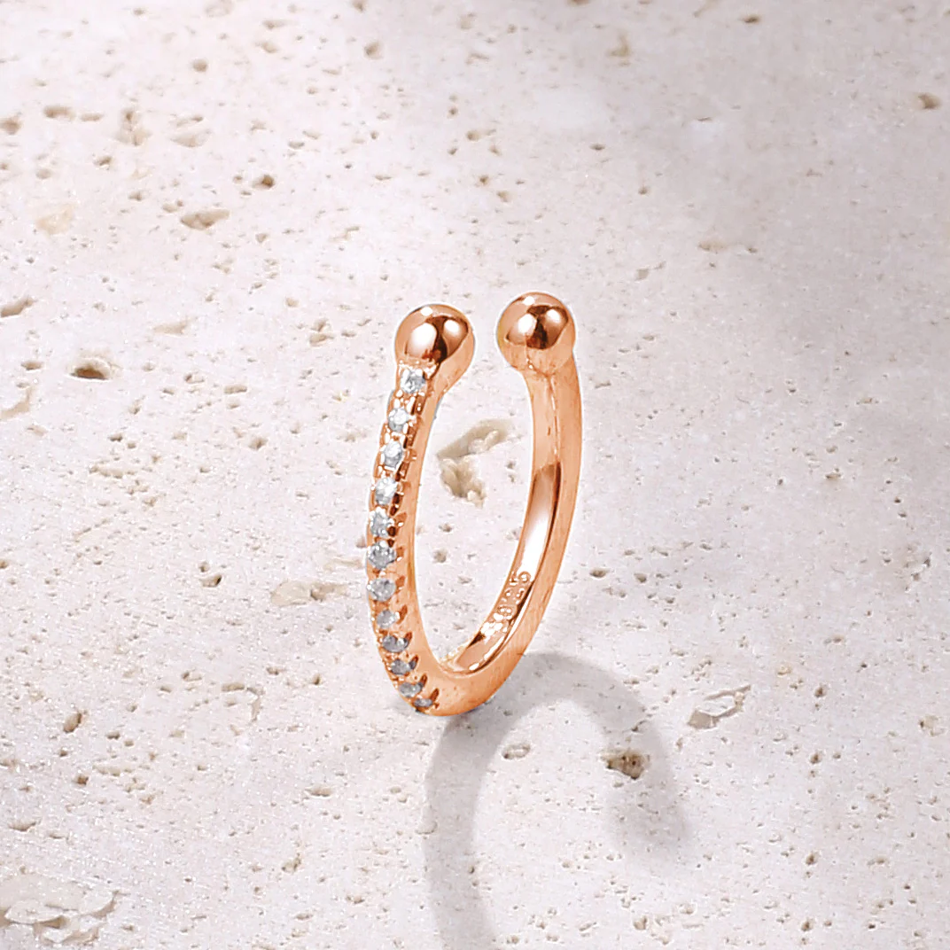 Diamond Ear Cuff Sterling Silver Gold - Image 31