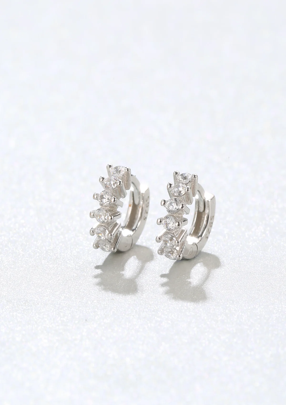 Diamond Fan Helix Earrings Sterling Silver - Image 3