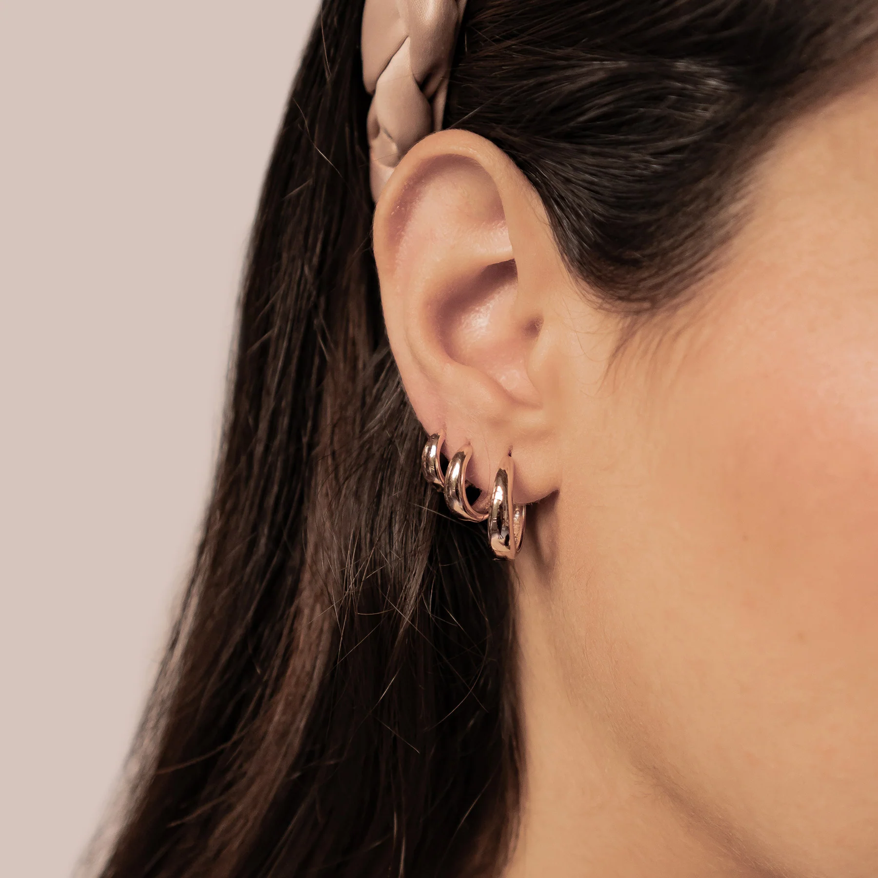 Dome Trio Hoop Earring Set Sterling Silver - Image 11