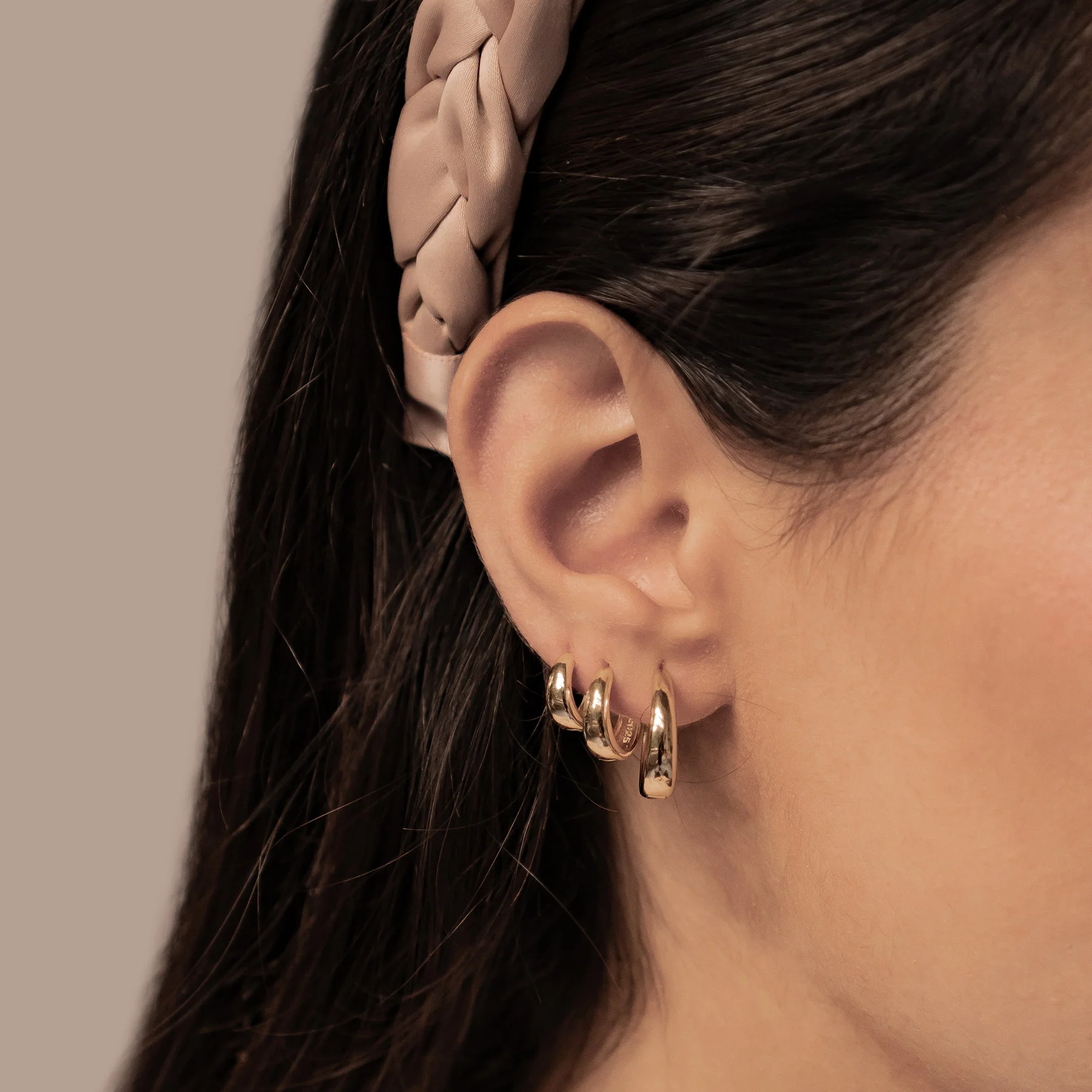 Dome Trio Hoop Earring Set Sterling Silver - Image 5