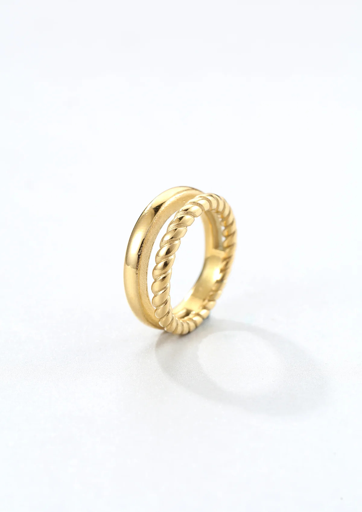 Double Band Ring Gold - Image 3