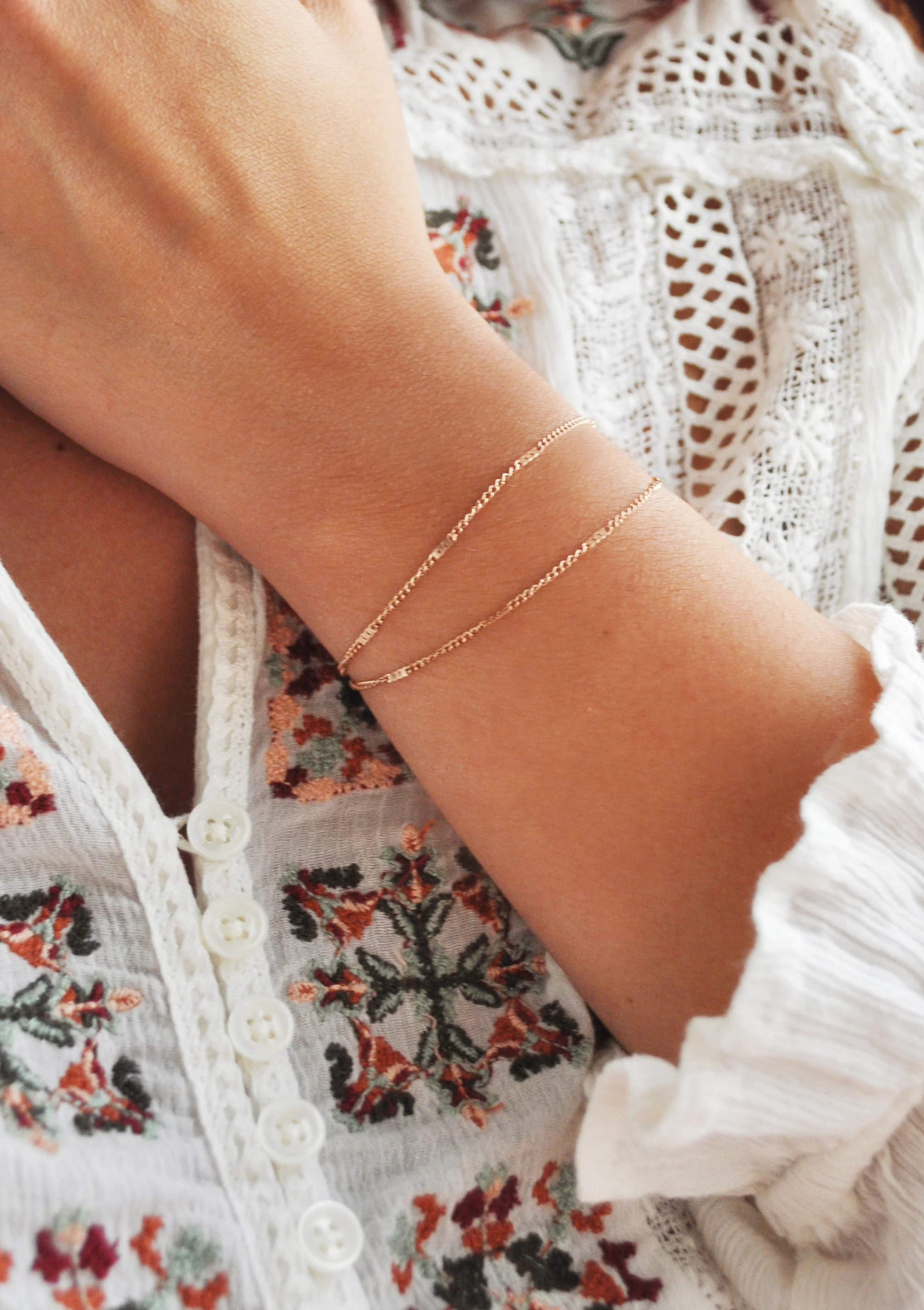 Double Curb Chain Bracelet Rose Gold - Image 4