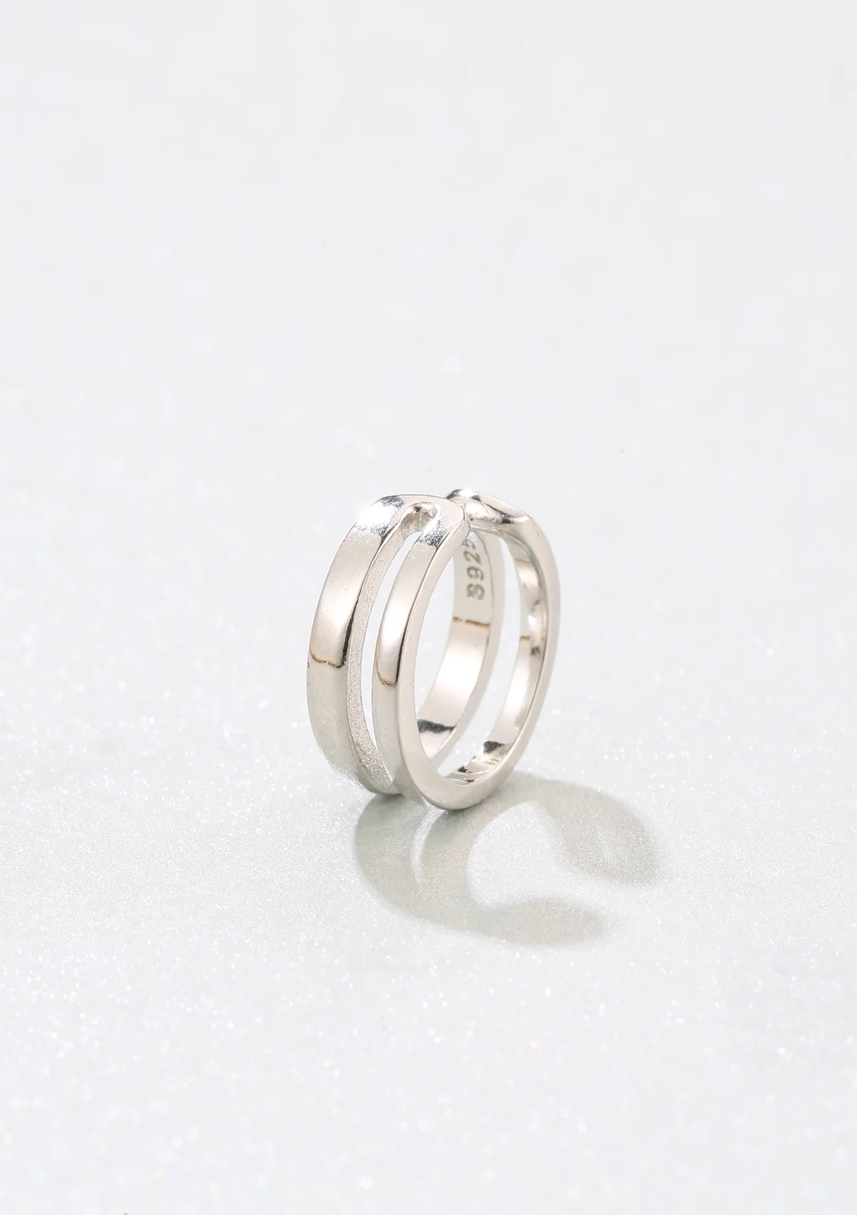 Double Hoop Ear Cuff Sterling Silver - Image 3