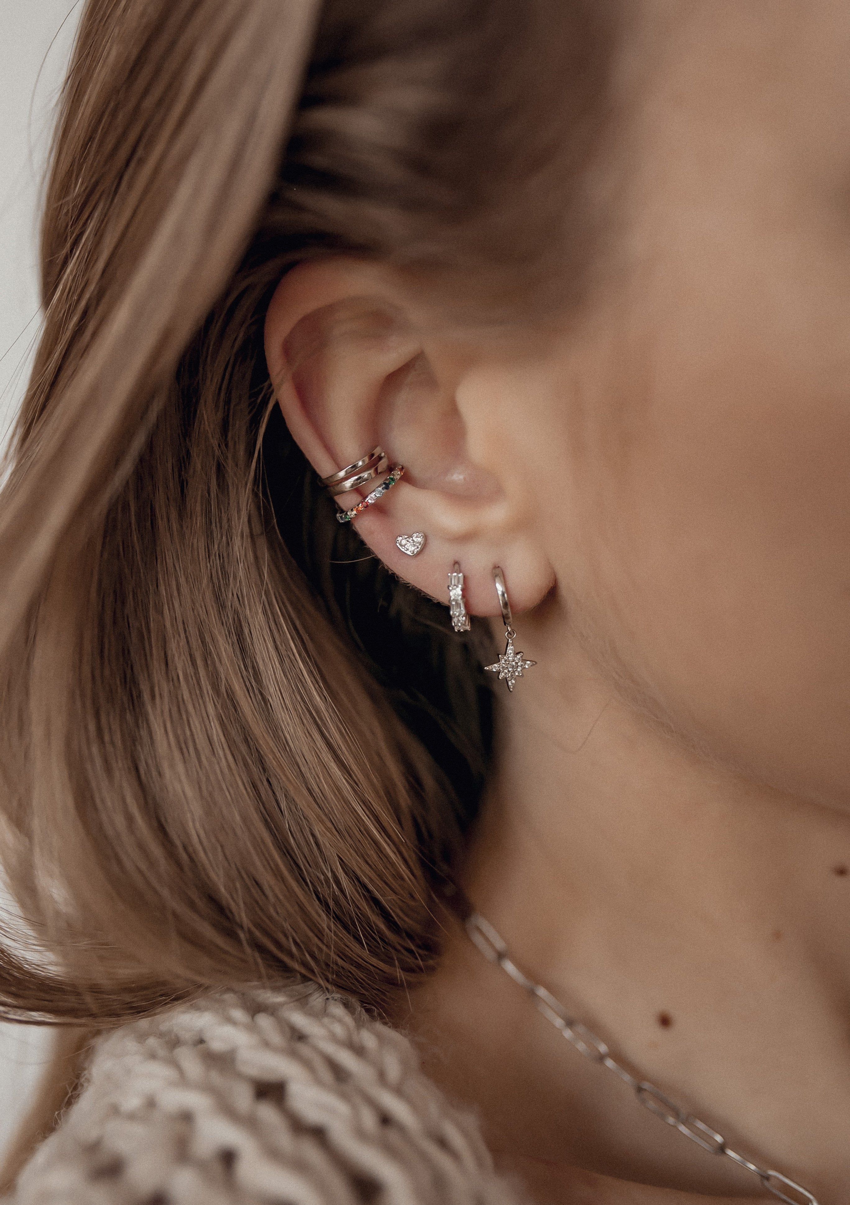 Double Hoop Ear Cuff Sterling Silver - Image 4