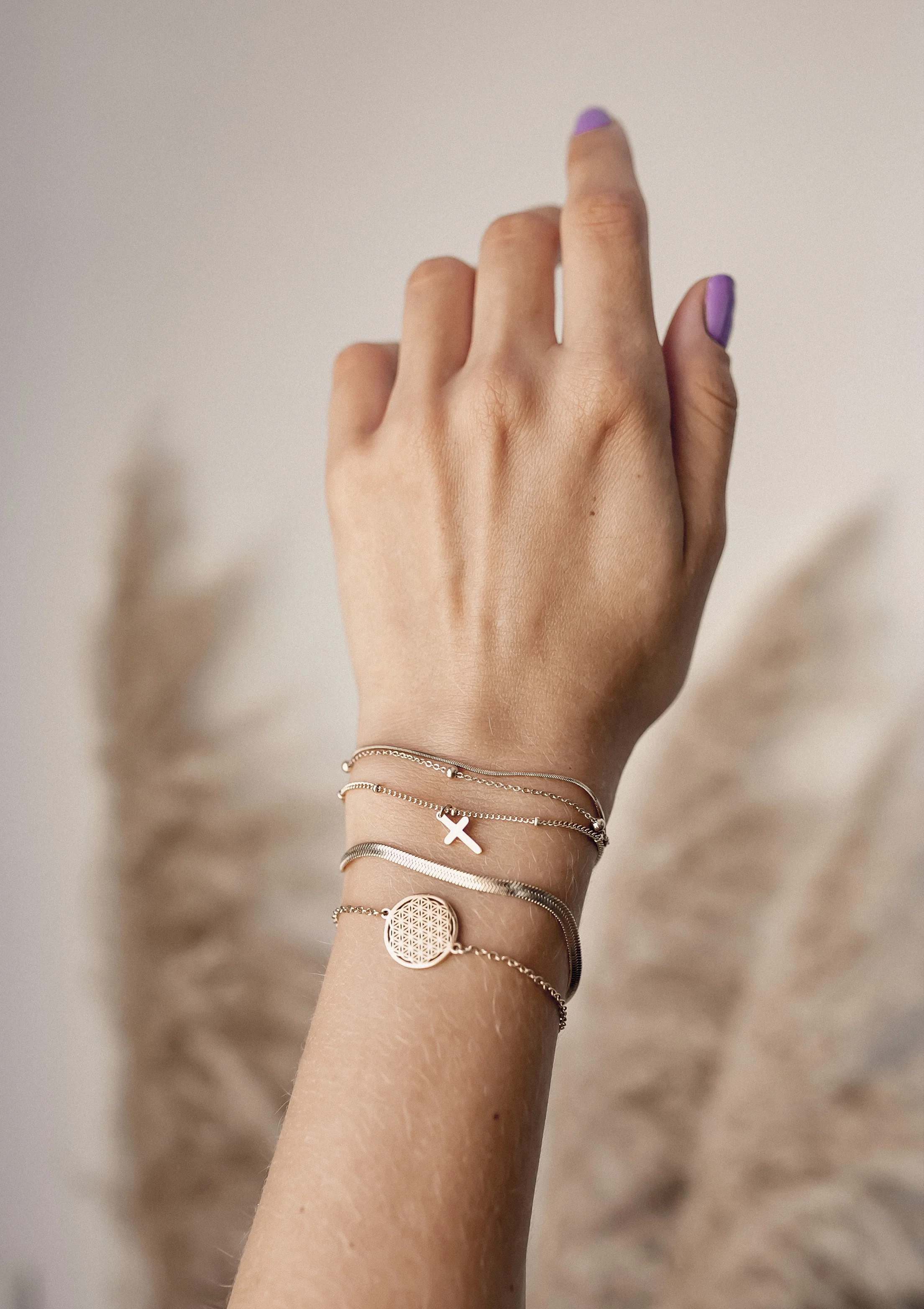 Flower of Life Bracelet Gold - Image 4