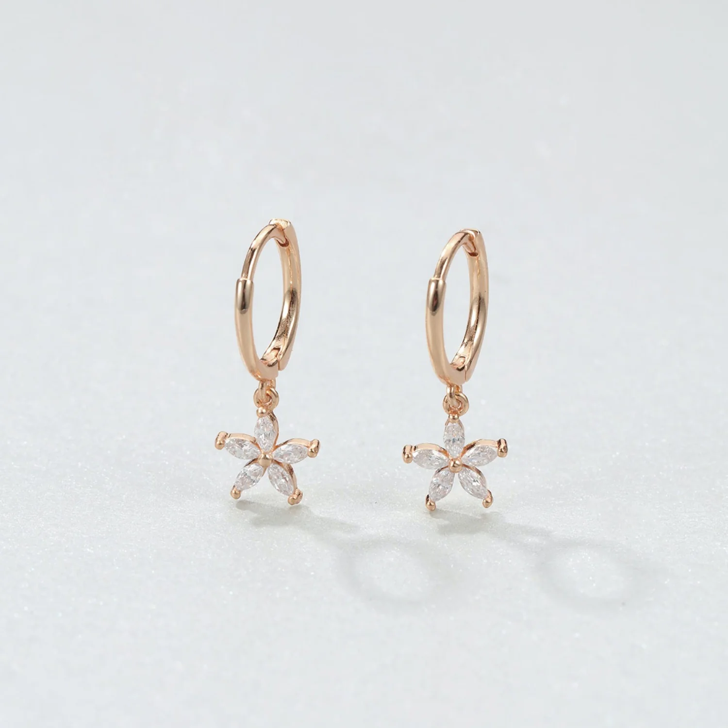 Gemstone Daisy Huggie Earrings Sterling Silver - Image 9