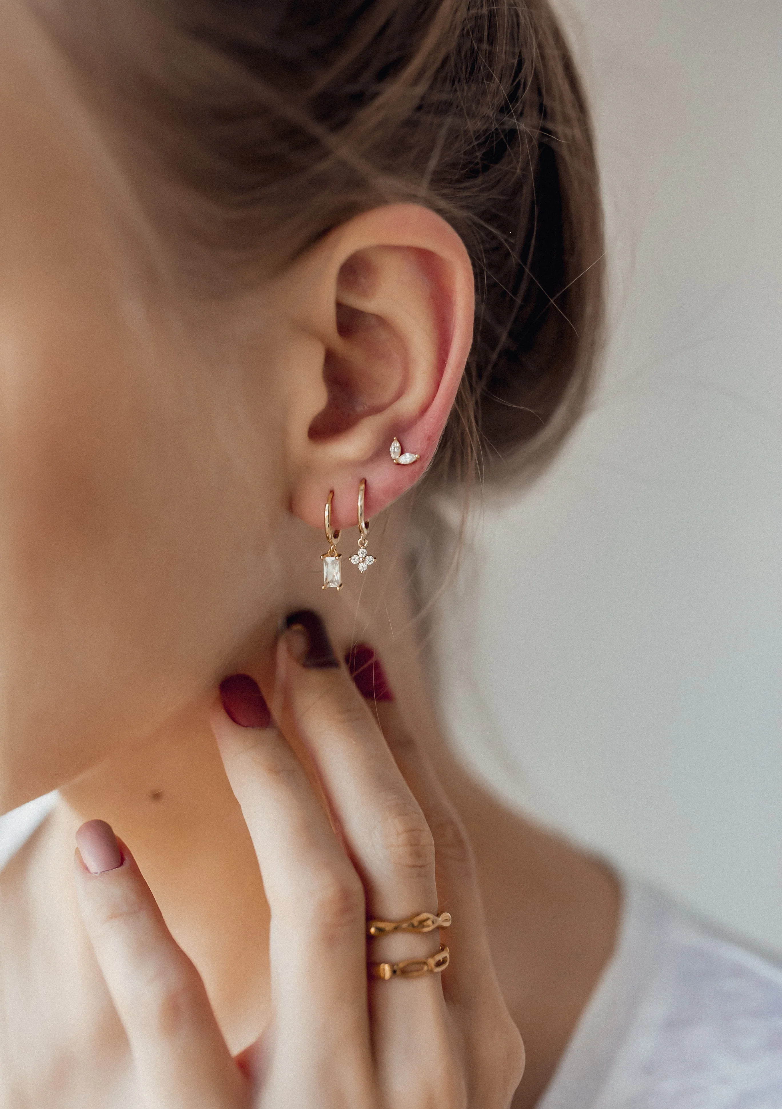 Gemstone Huggie Earrings Sterling Silver - Image 14