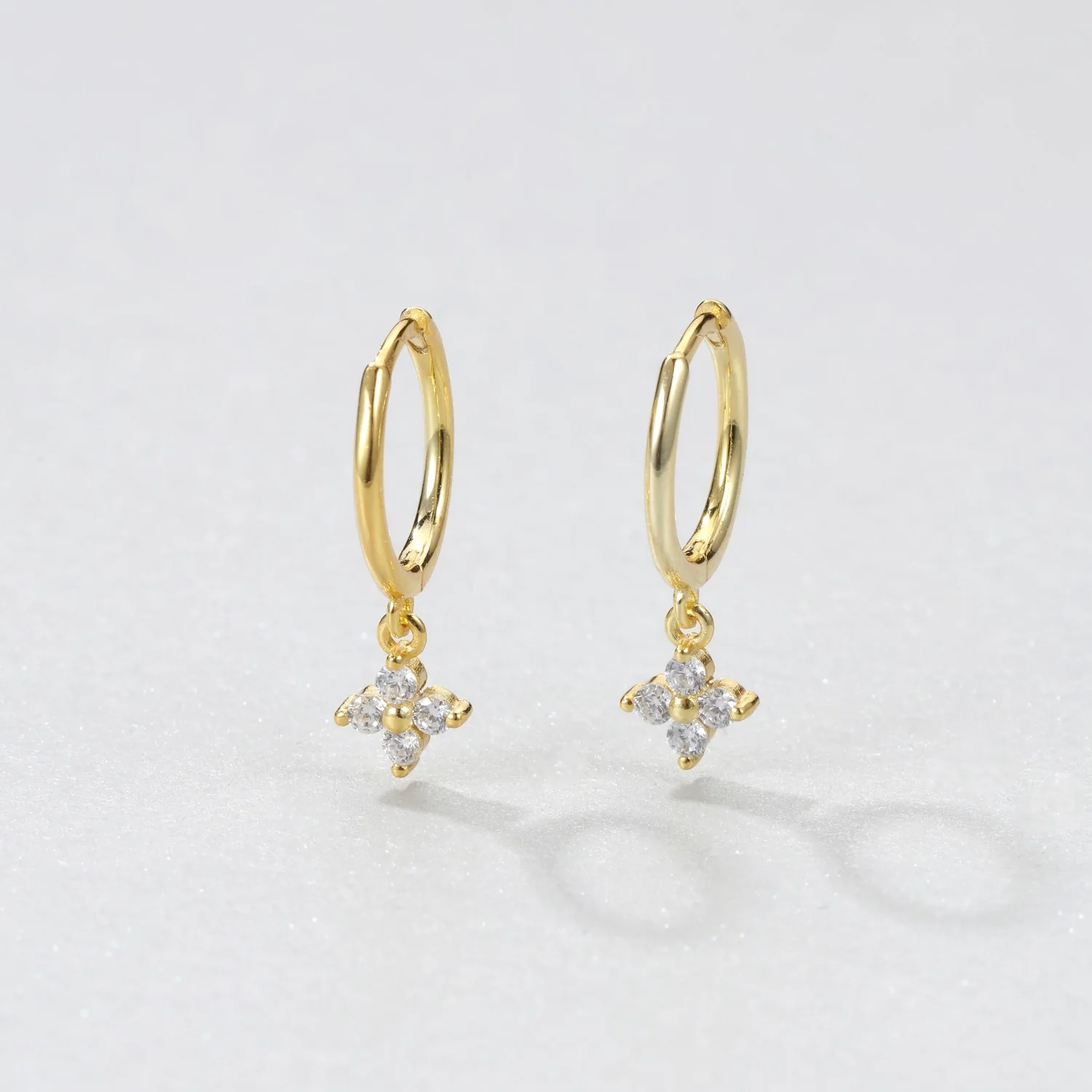 Gemstone Huggie Earrings Sterling Silver - Image 3