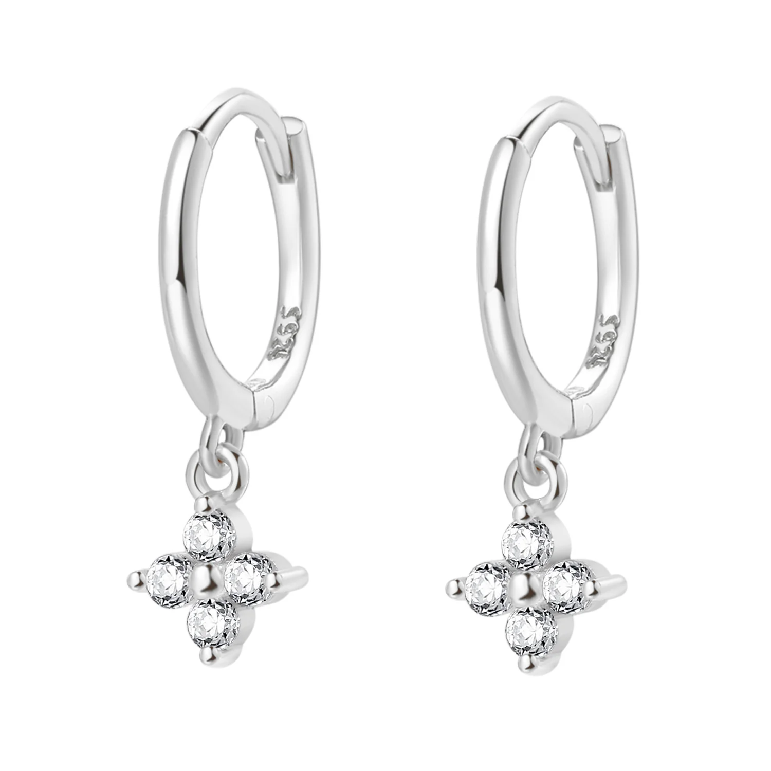 Gemstone Huggie Earrings Sterling Silver - Image 4