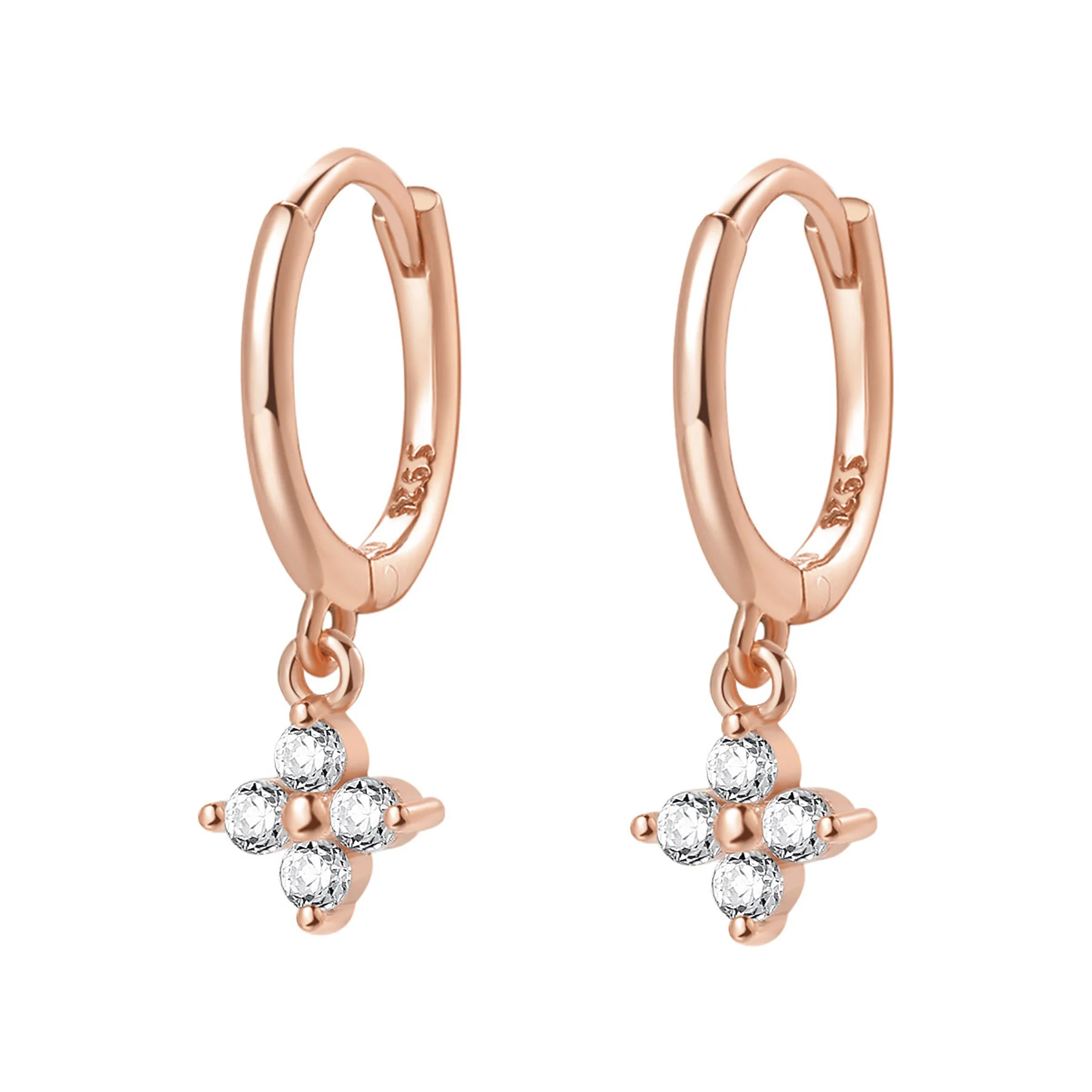 Gemstone Huggie Earrings Sterling Silver - Image 7