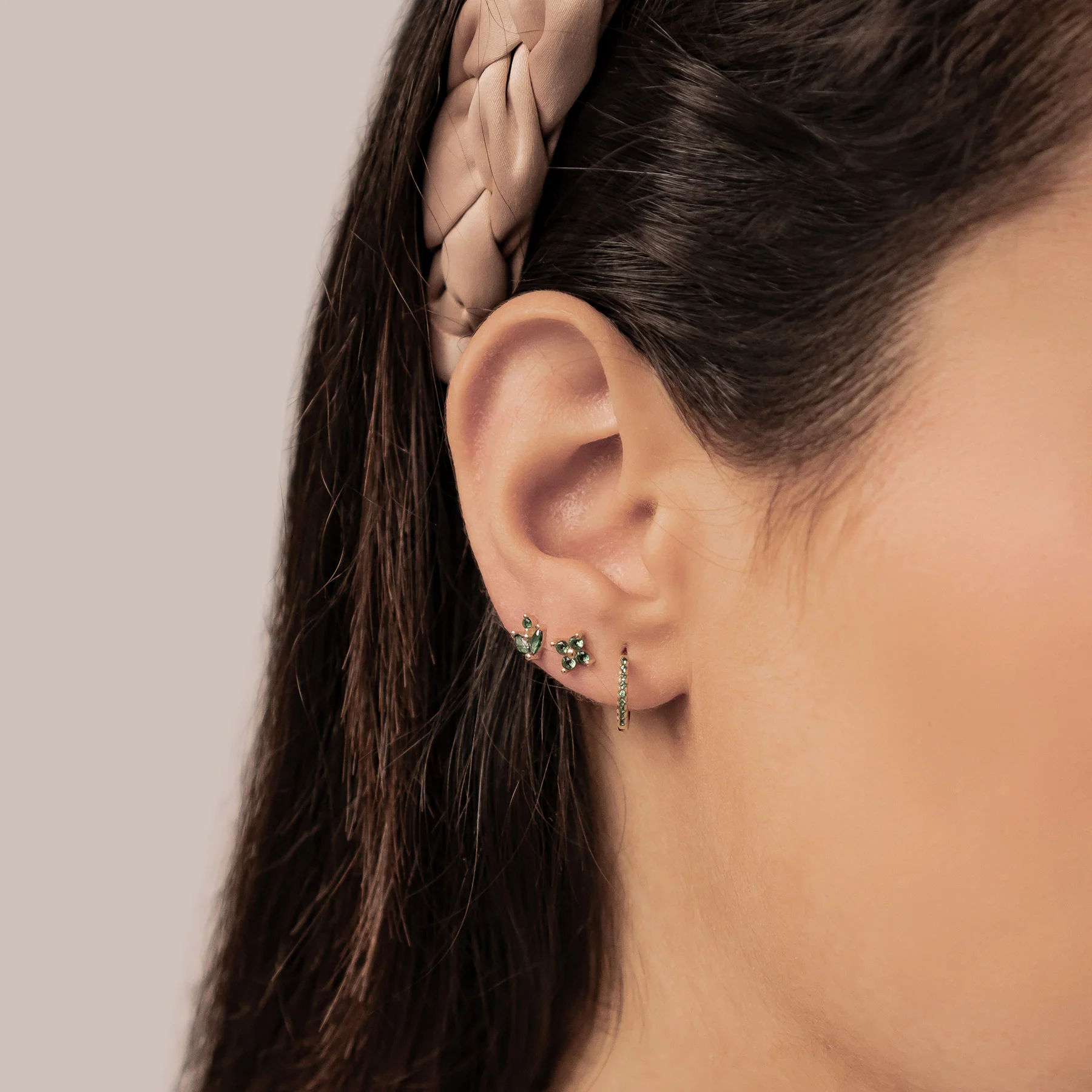 Green Gemstones Earring Set Sterling Silver - Image 4