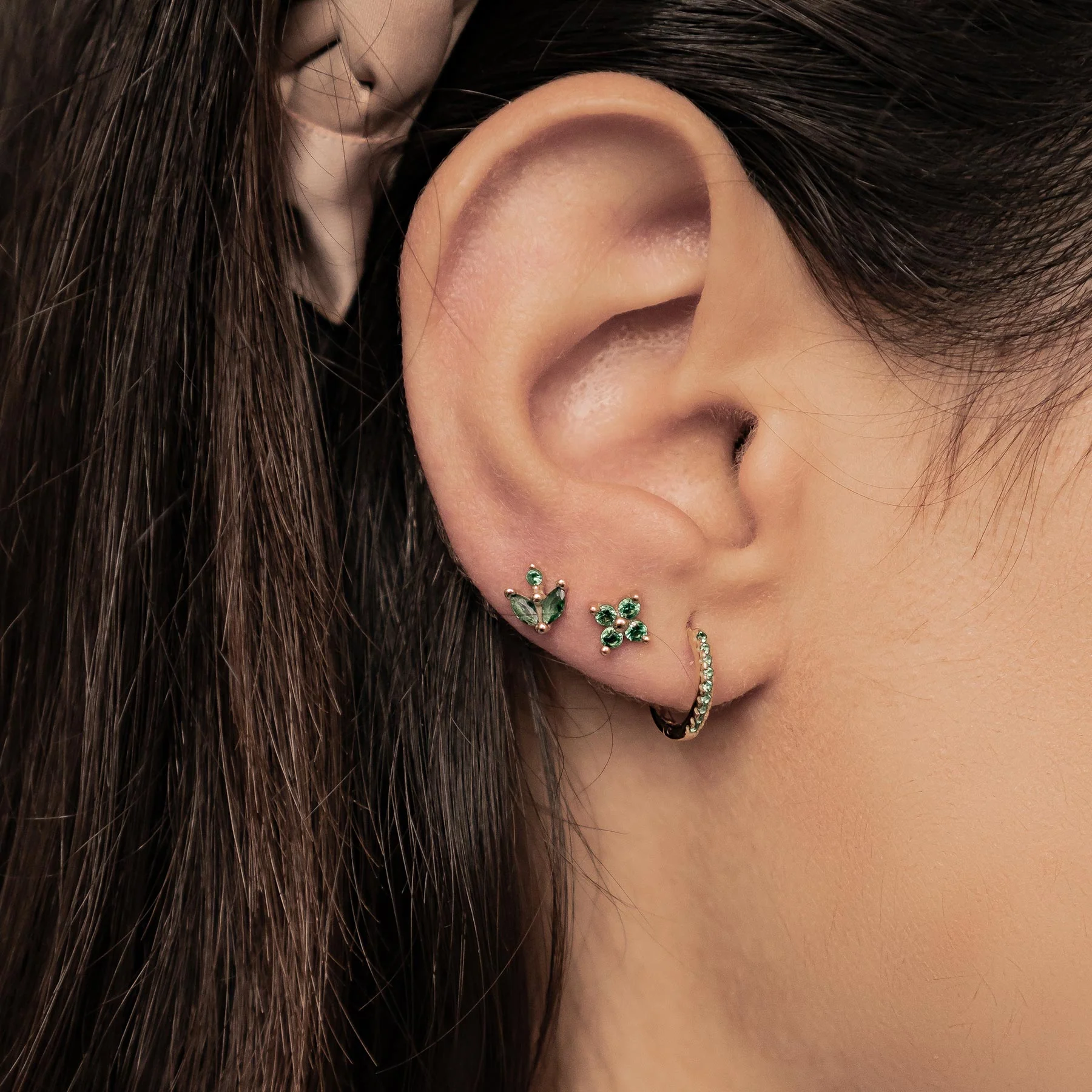 Green Gemstones Earring Set Sterling Silver - Image 5