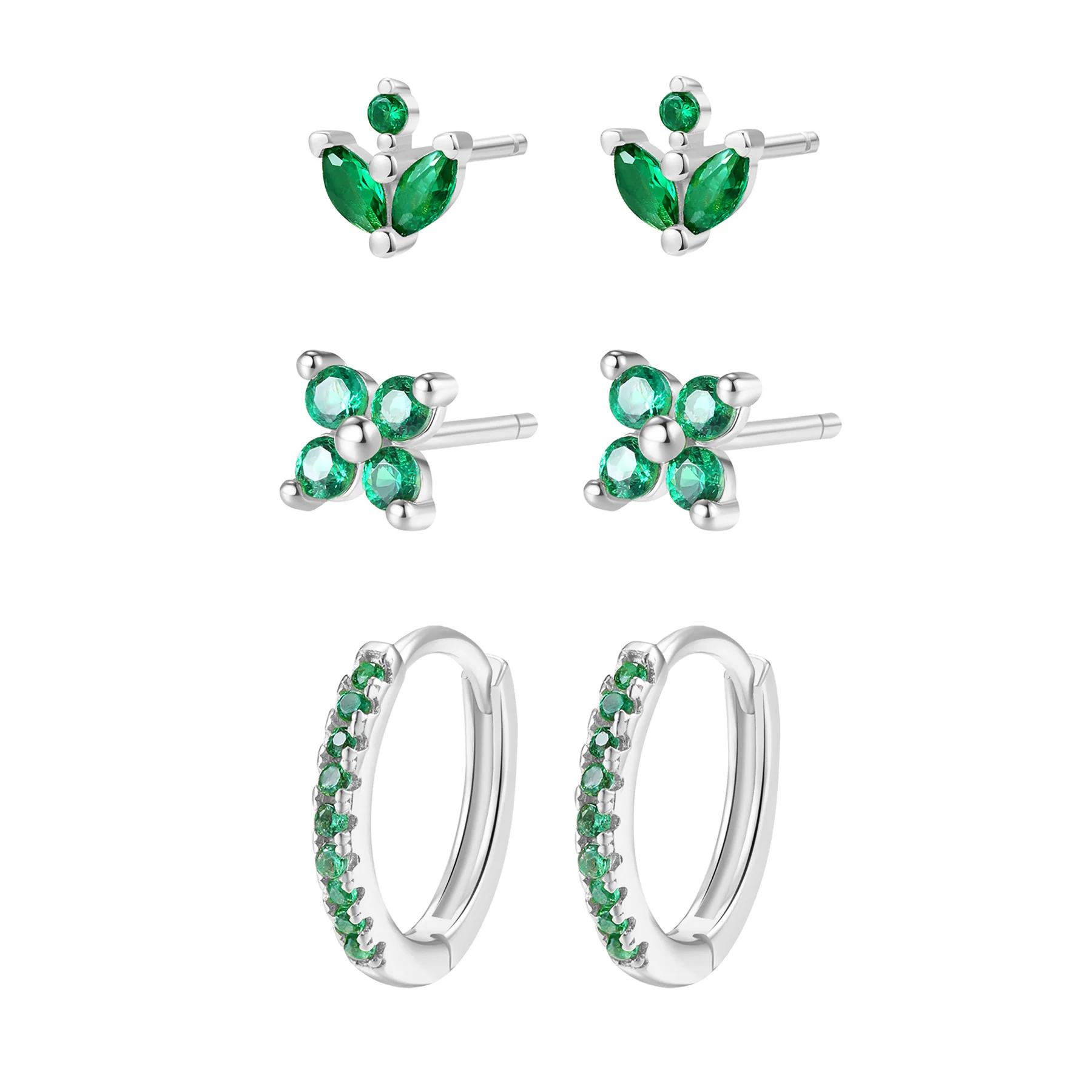 Green Gemstones Earring Set Sterling Silver - Image 6