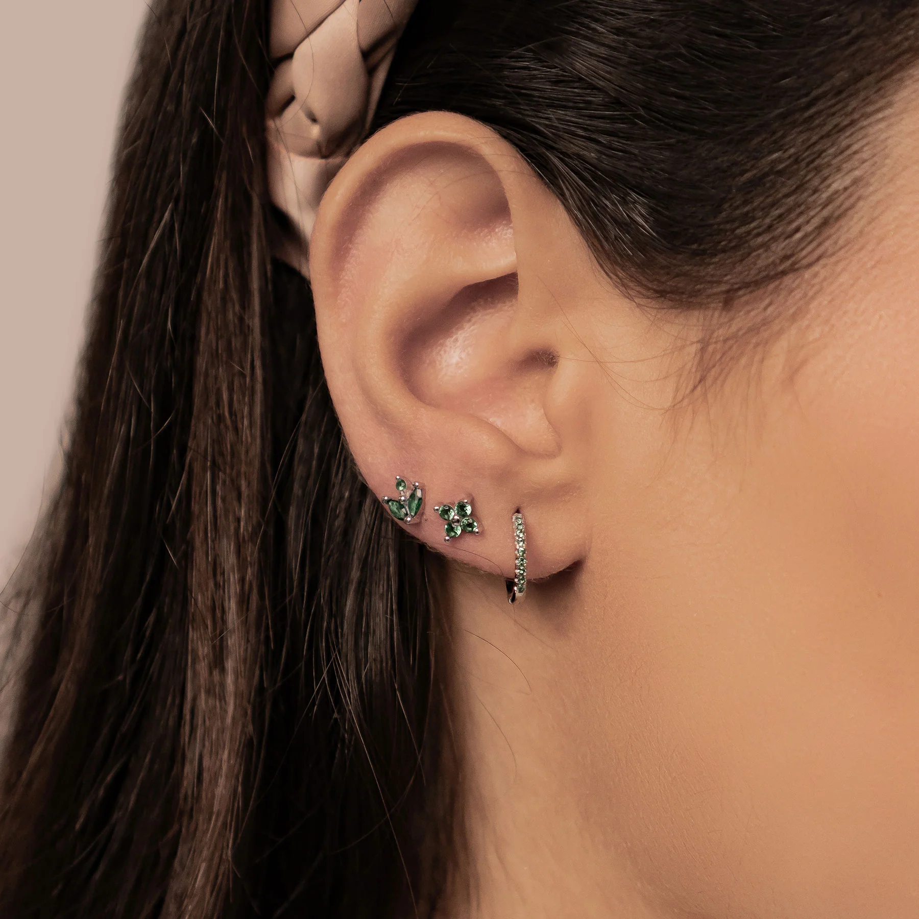 Green Gemstones Earring Set Sterling Silver - Image 8