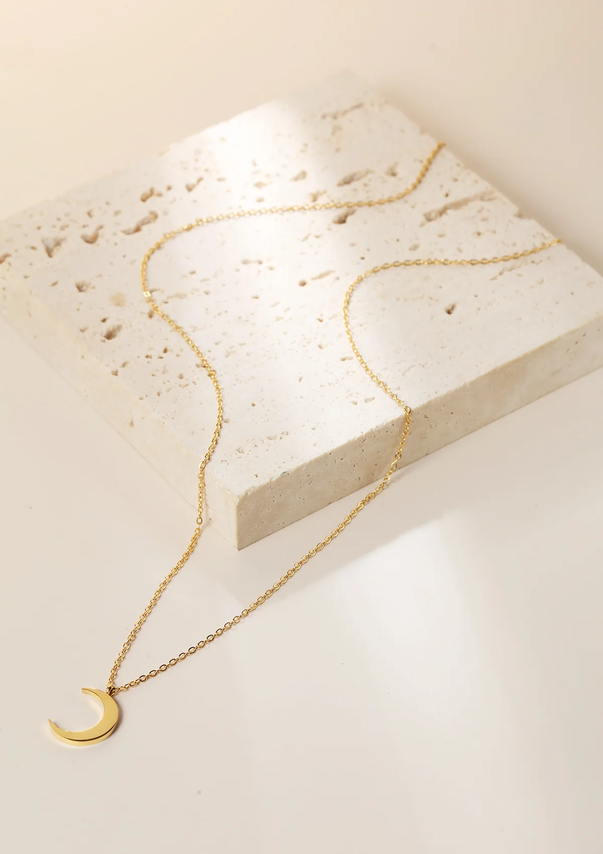 Half Moon Delicate Necklace Gold - Image 8