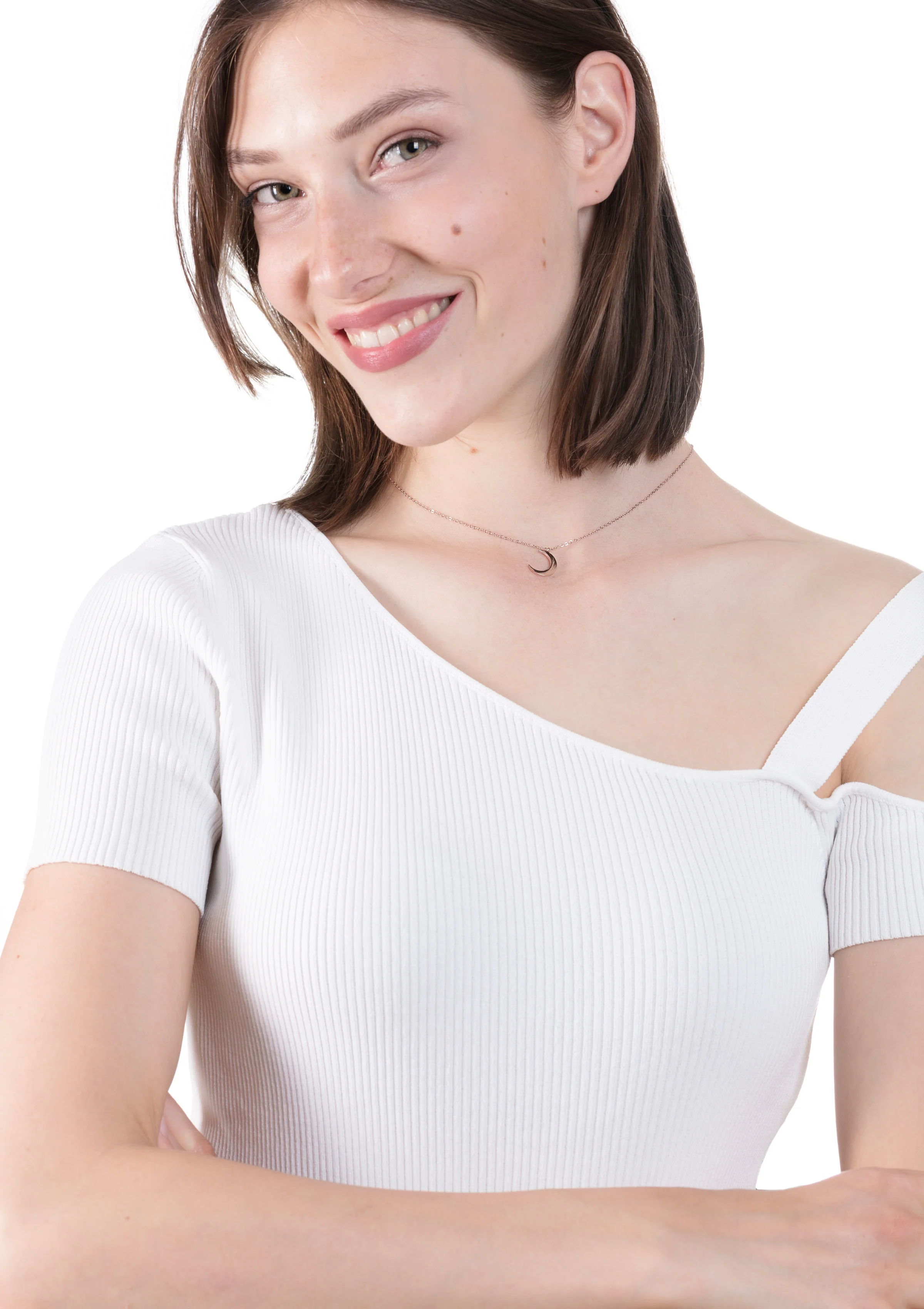 Half Moon Delicate Necklace Rose Gold - Image 8