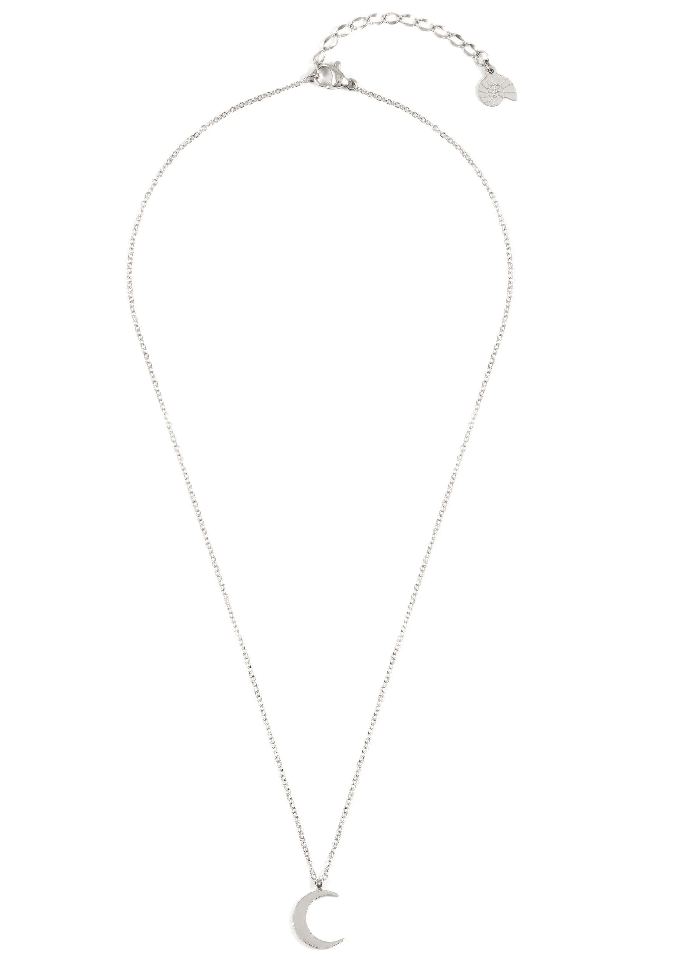 Half Moon Delicate Necklace Silver - Image 3