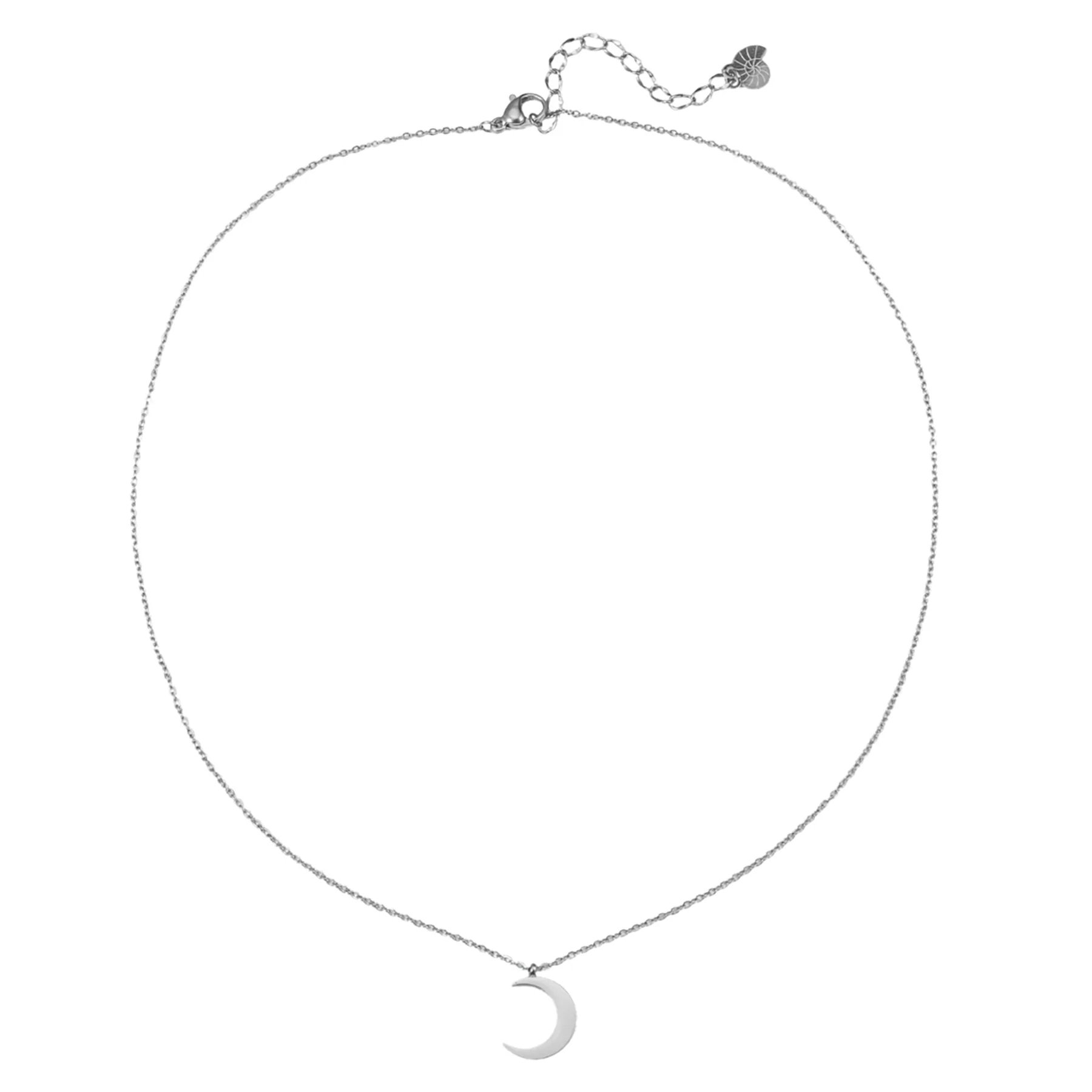 Half Moon Delicate Necklace Silver - Image 8