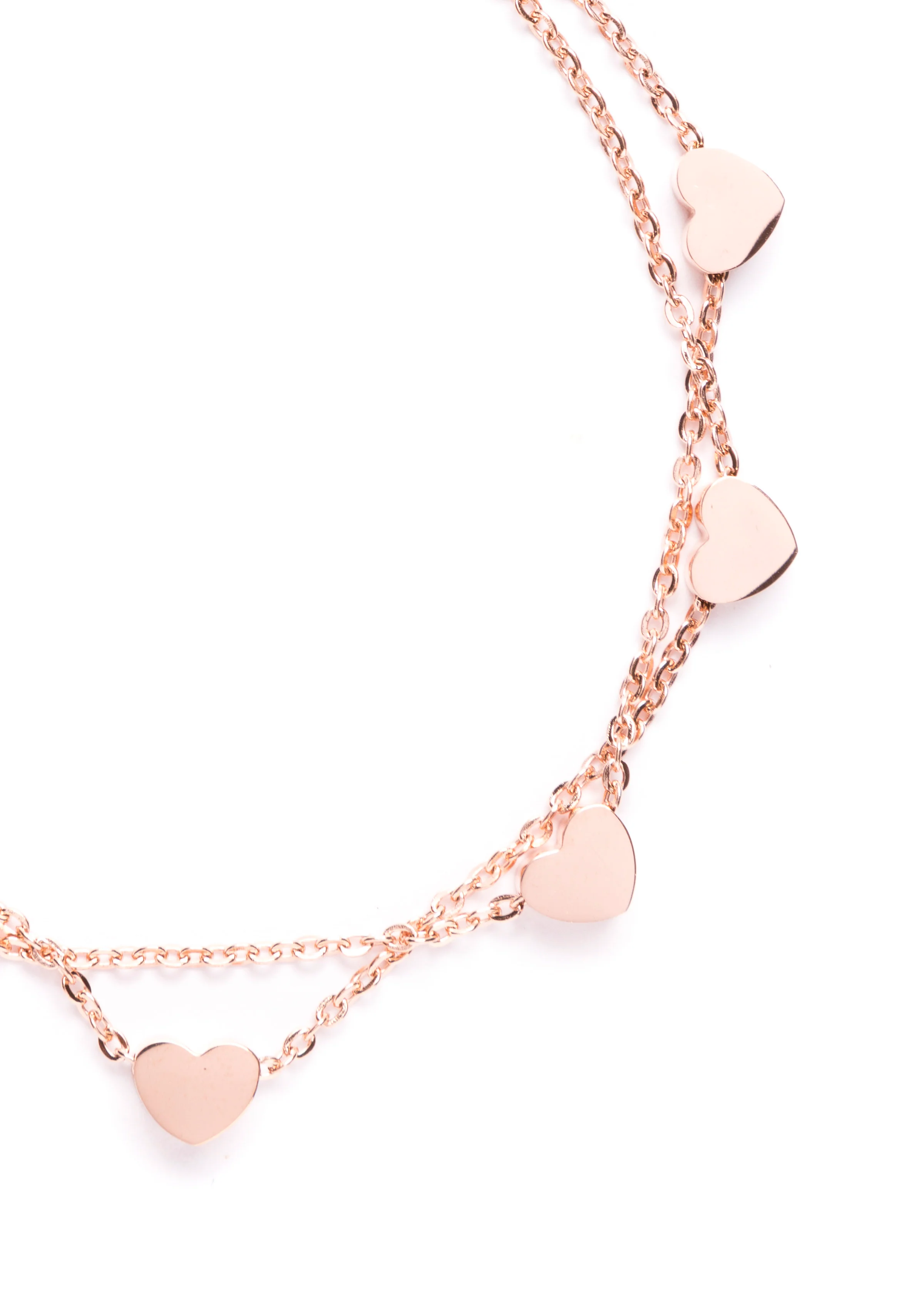 Heart Delicate Bracelet Rose Gold - Image 3