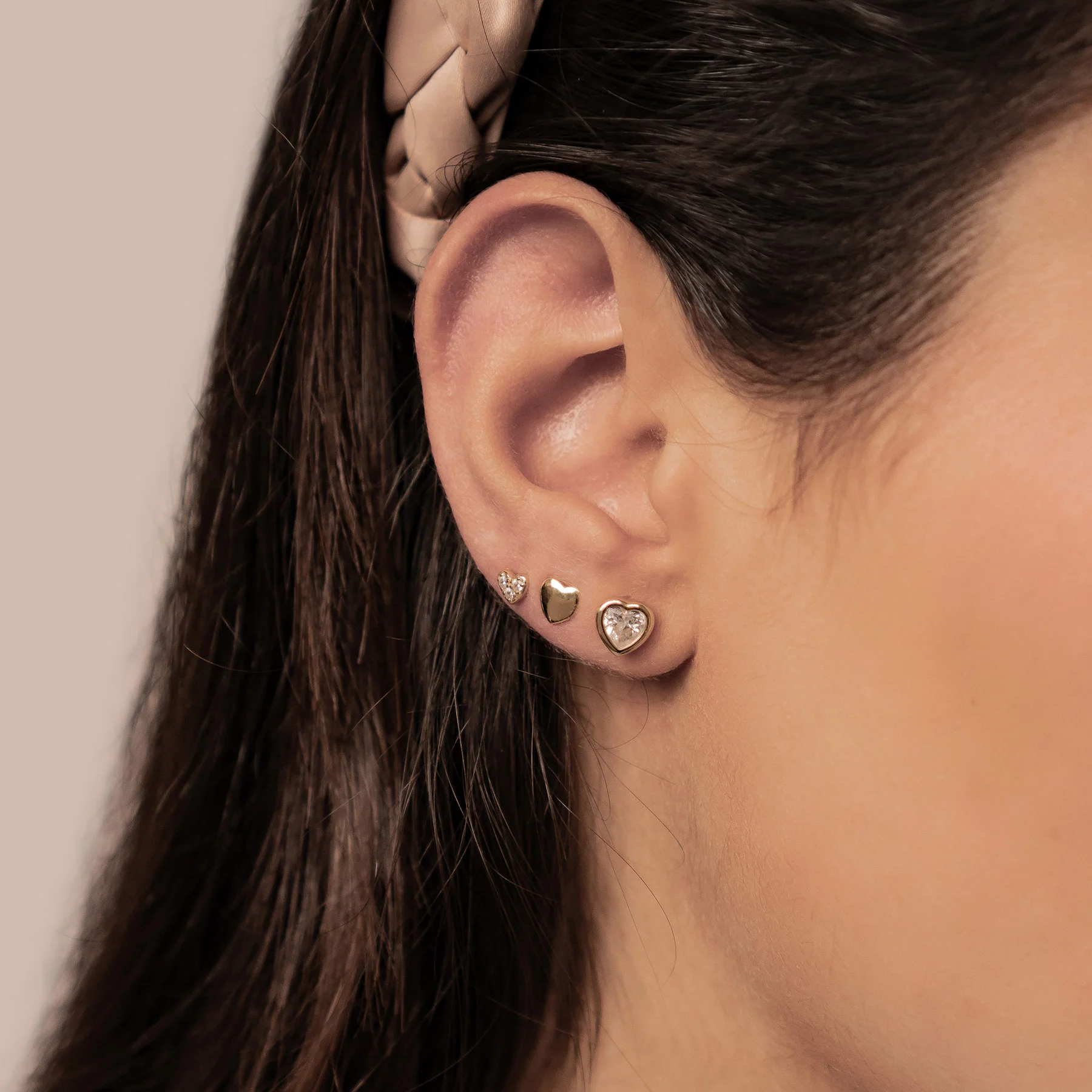 Heart Trio Stud Earring Set Sterling Silver - Image 4