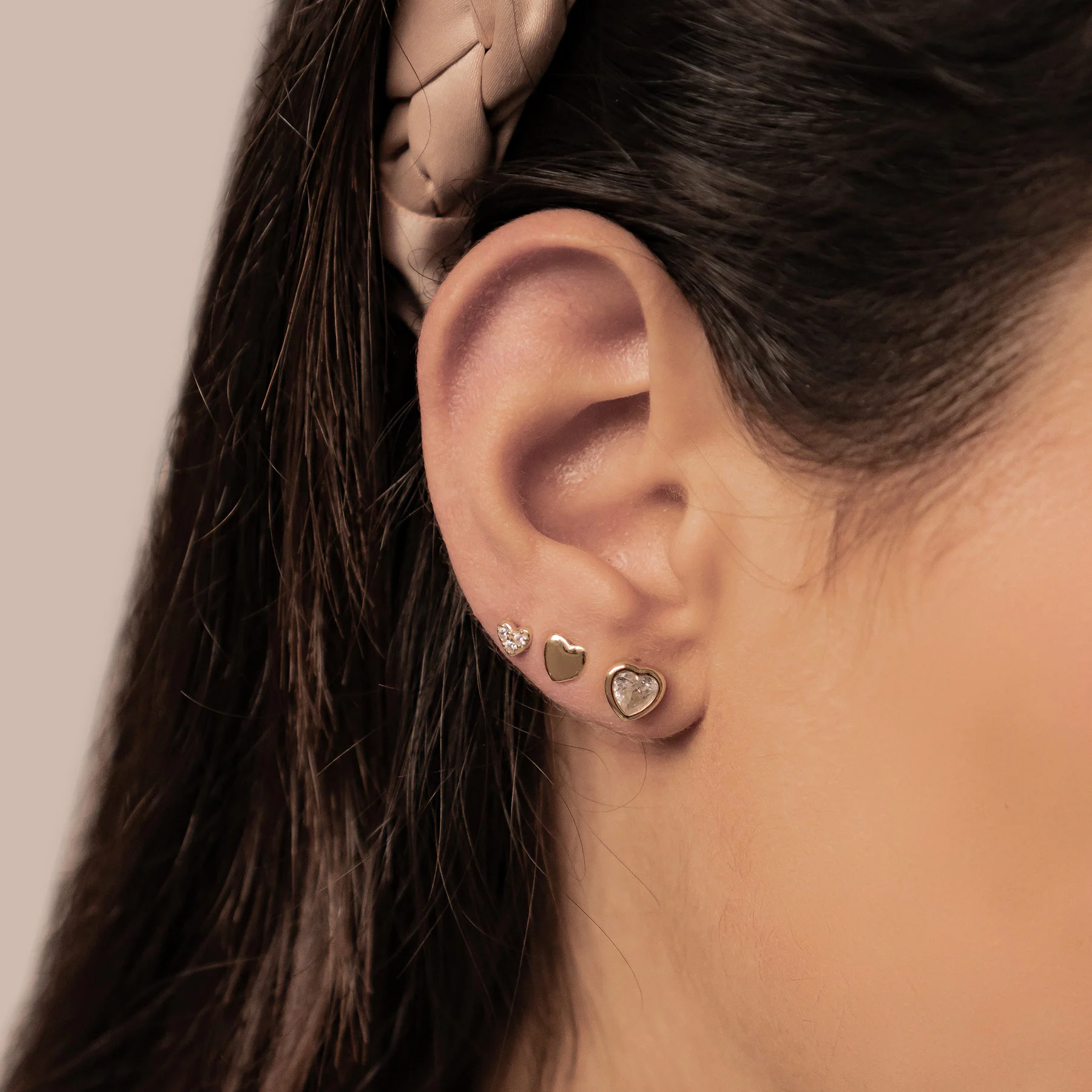 Heart Trio Stud Earring Set Sterling Silver - Image 5