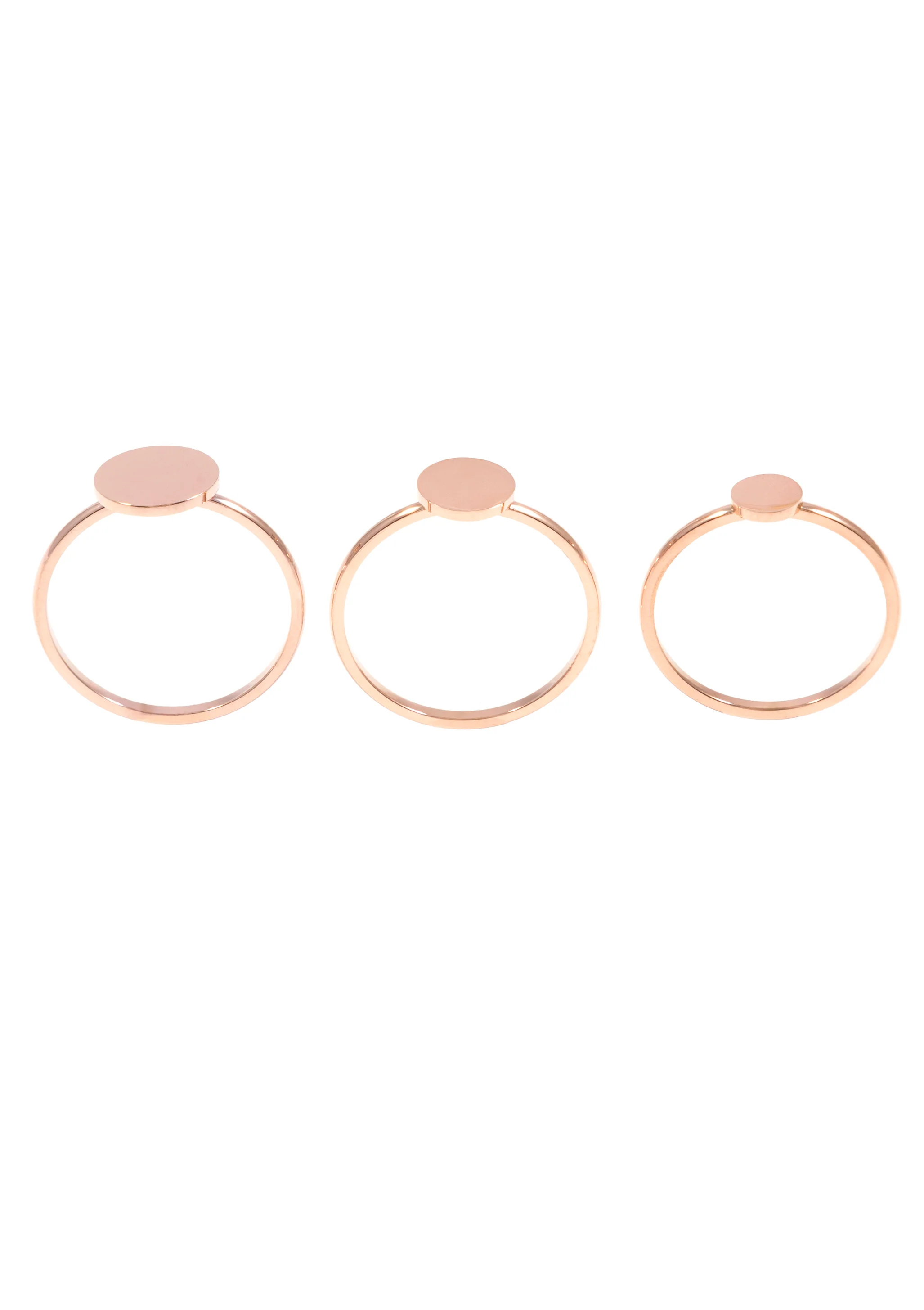 Joy Rose Gold Circle Ring Set - Image 3