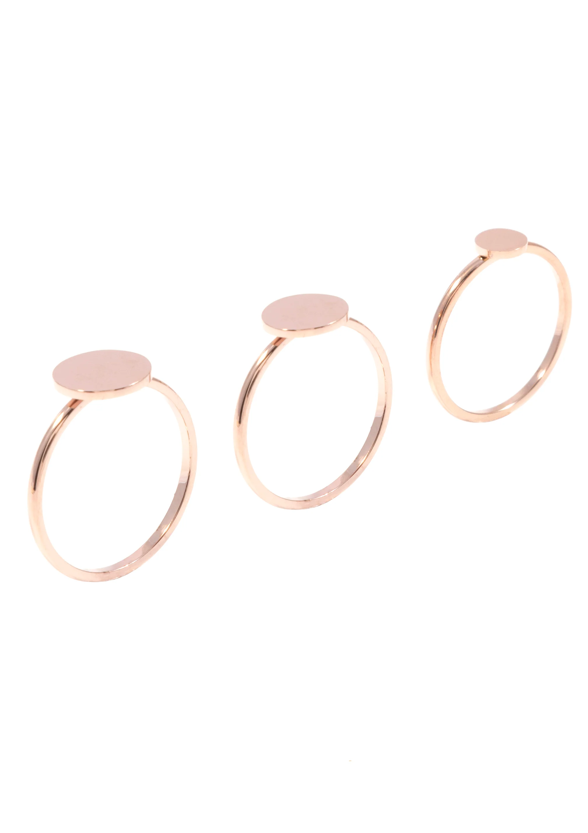 Joy Rose Gold Circle Ring Set - Image 4