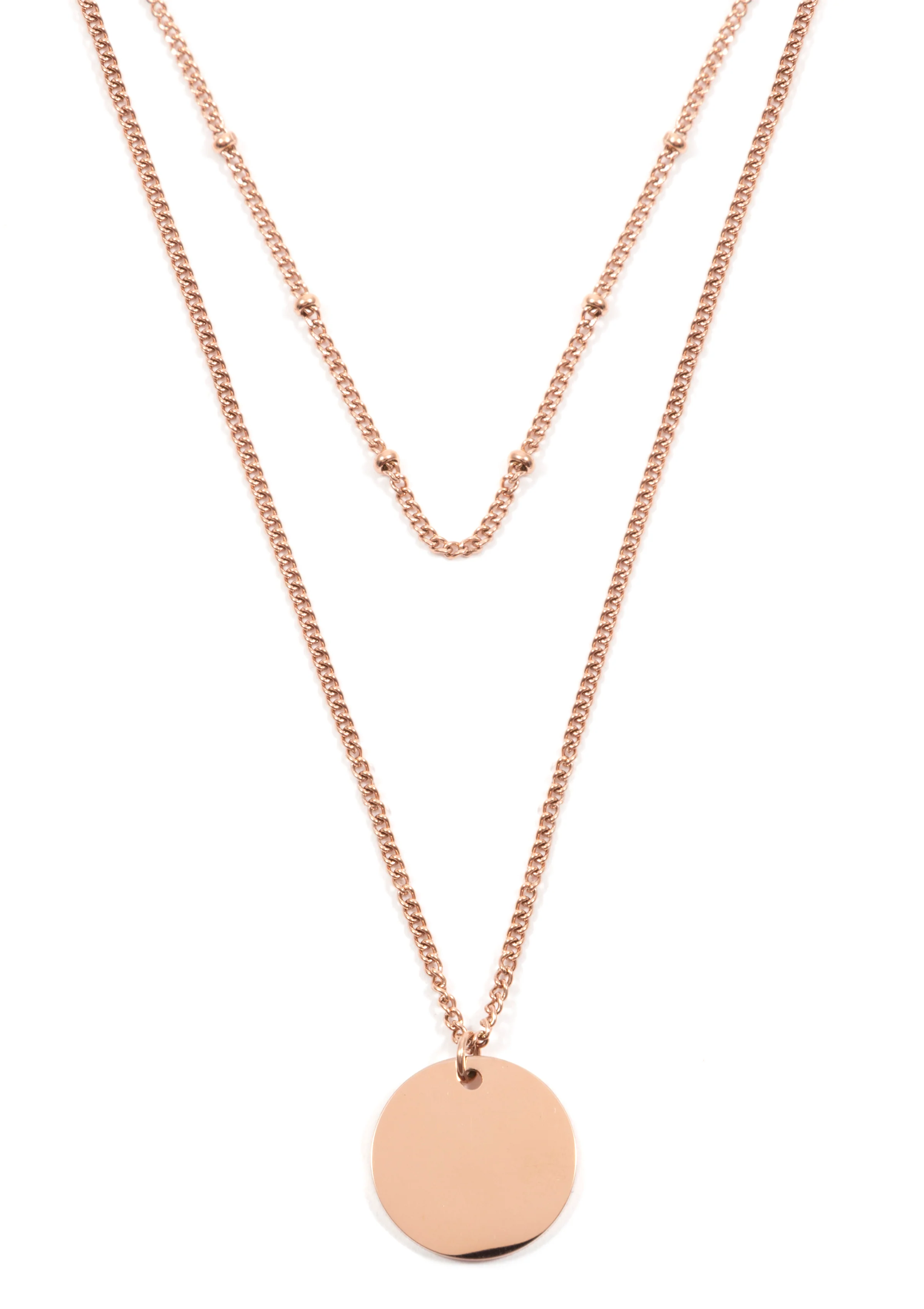 Layered Circle Necklace Rose Gold - Image 3