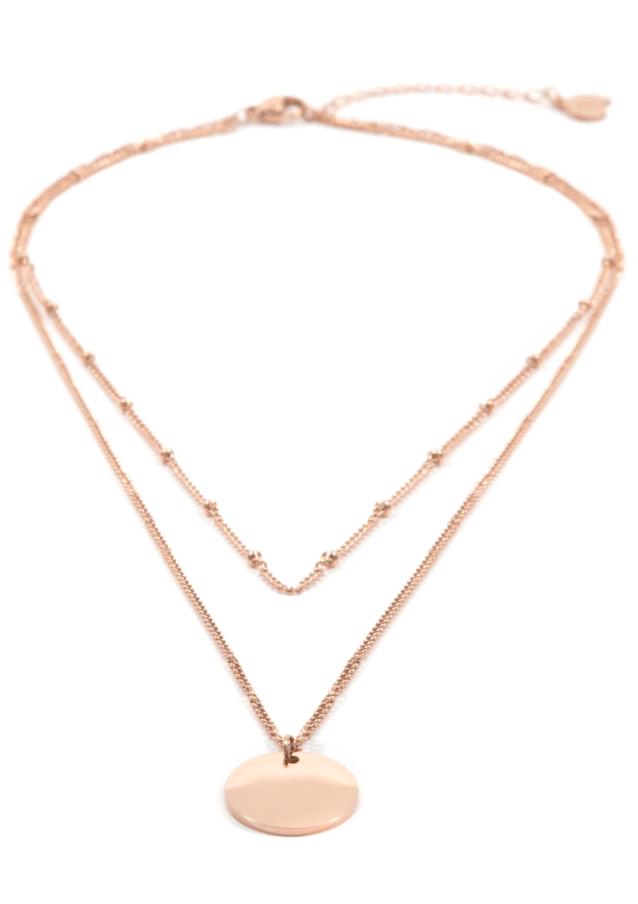 Layered Circle Necklace Rose Gold - Image 5